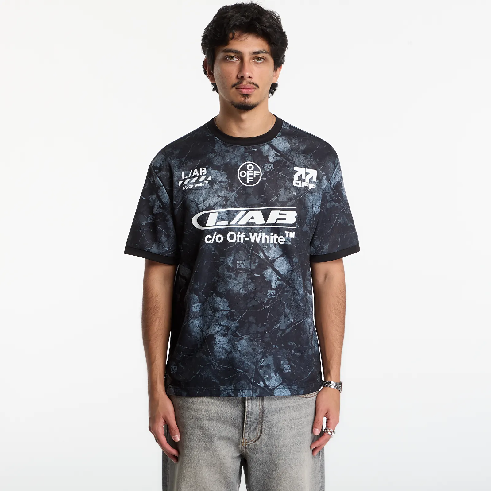 Мъжки тениски L/AB c/o Off-White™ Off Camo Soccer Jersey Black