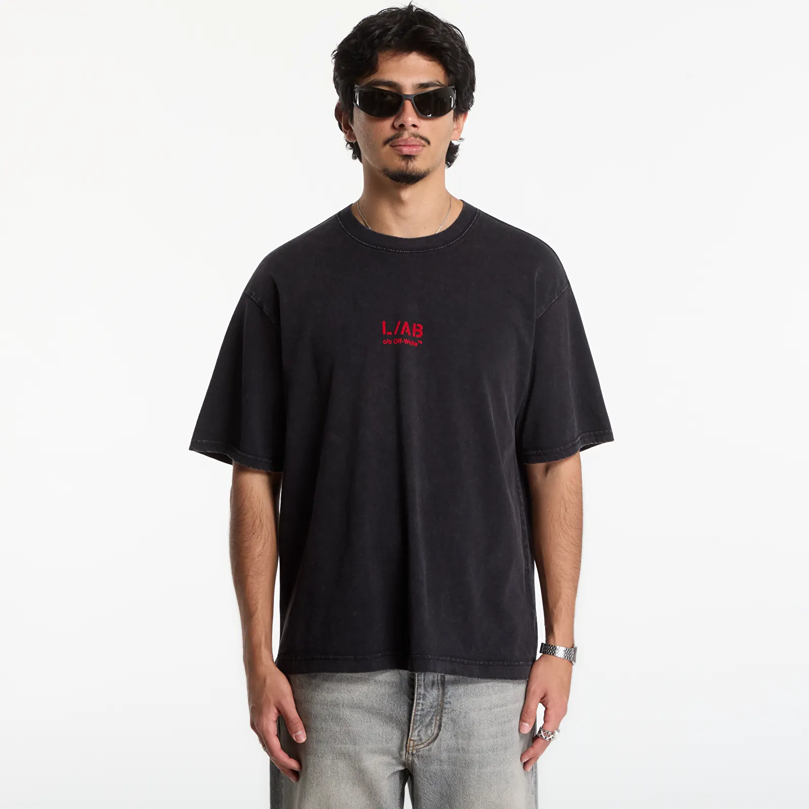 Muške majice kratkih rukava L/AB c/o Off-White™ Off Active Washed S/S Tee Black
