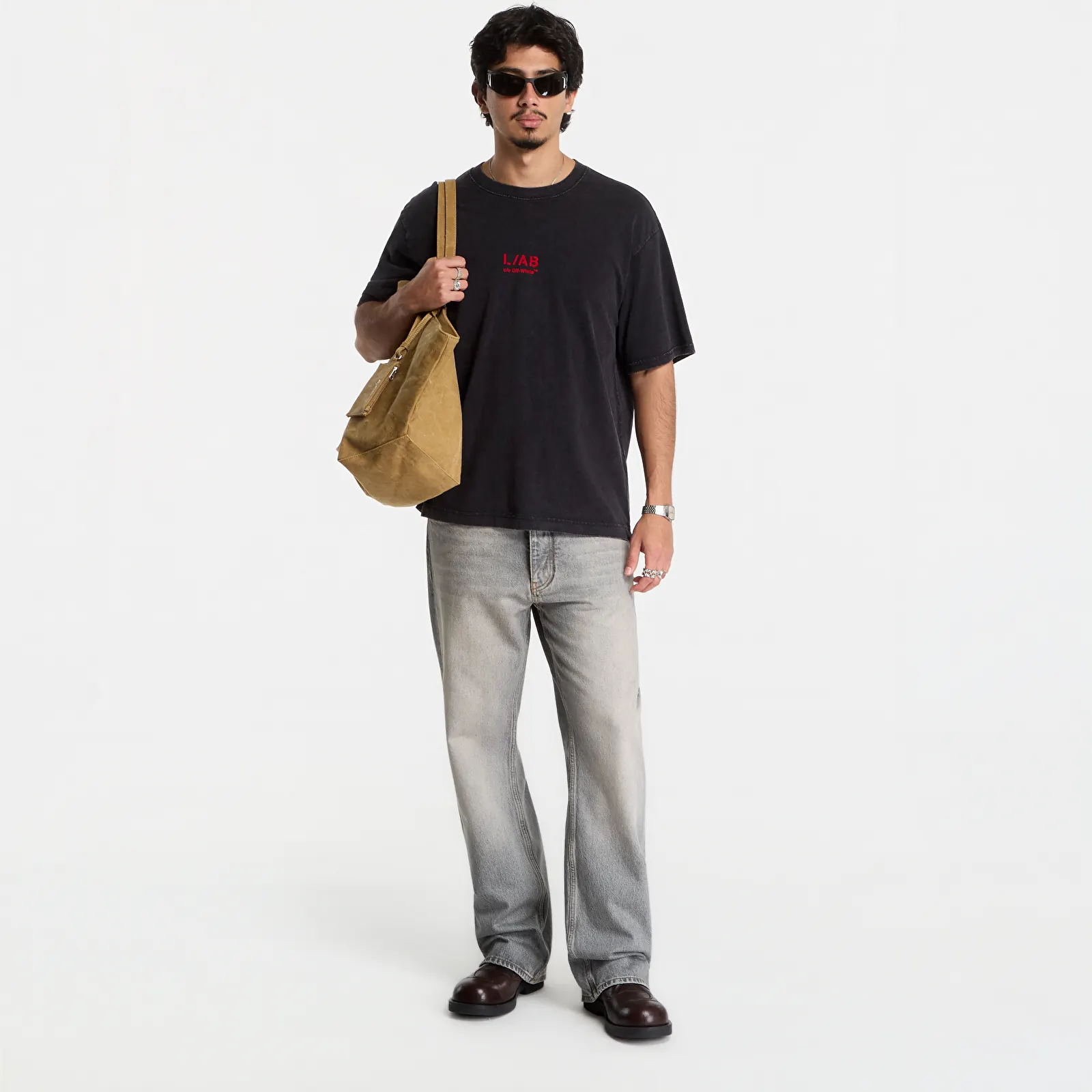 Muške majice kratkih rukava L/AB c/o Off-White™ Off Active Washed S/S Tee Black
