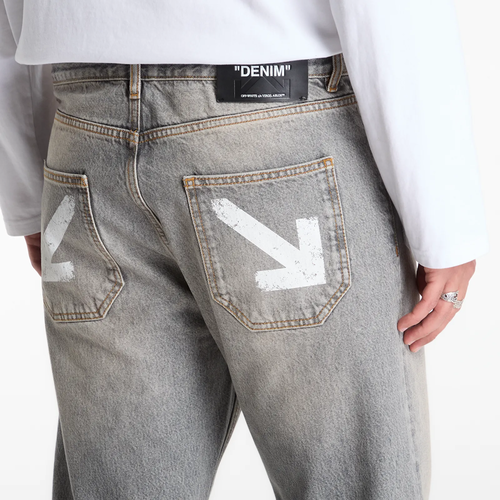 Jeans Off-White Half Arrow Diag Slim Relax Jeans Sun Faded Grey