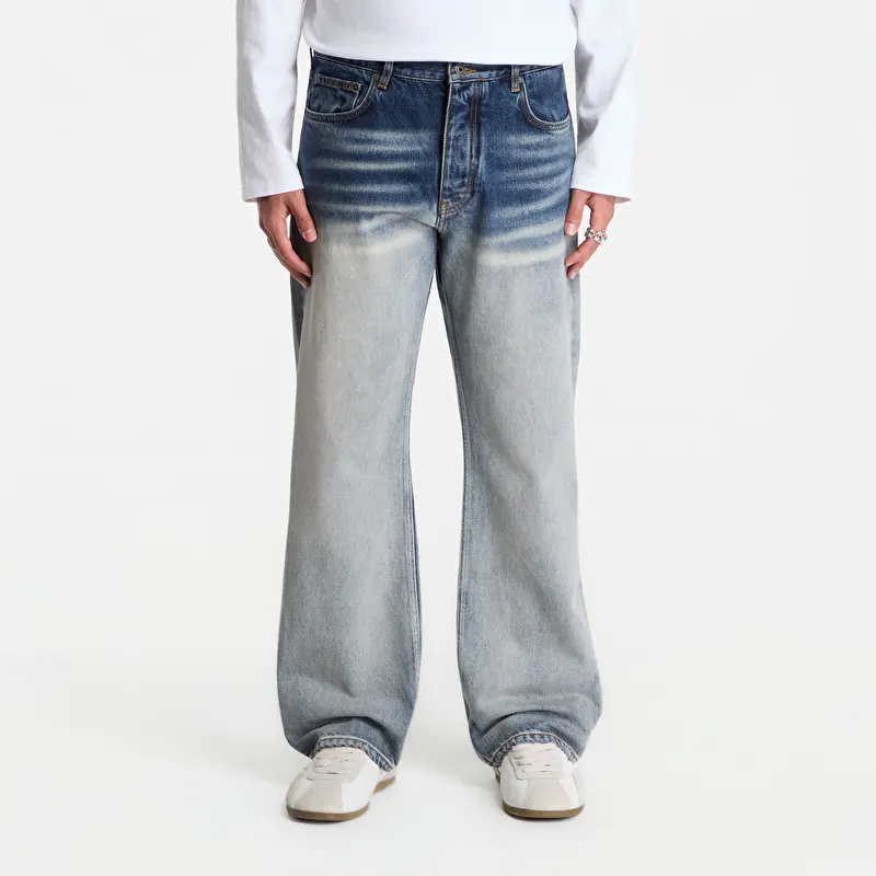 Blugi Off-White Half Arrow Slim Relax Jeans Ombre Bleach Blue