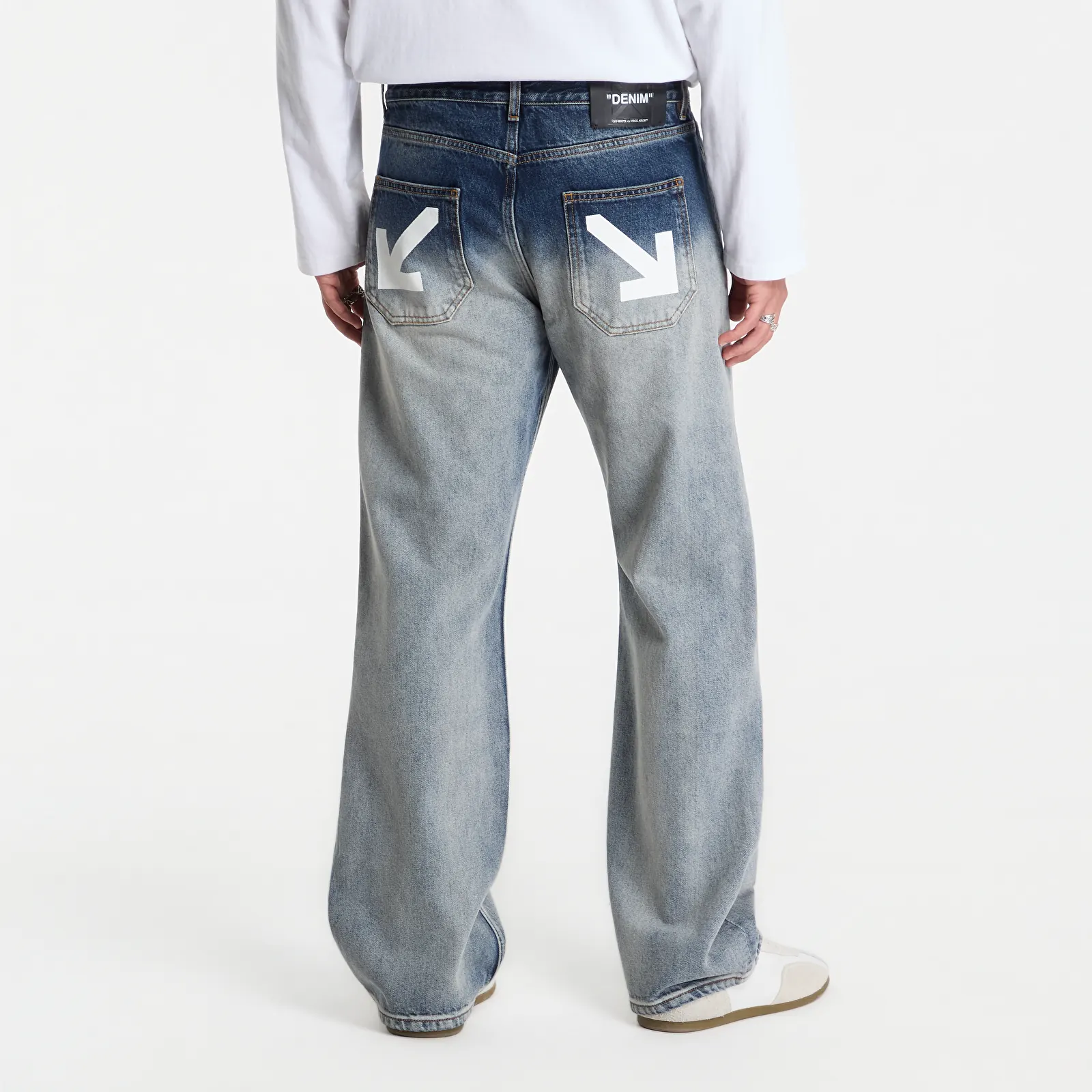 Jeans Off-White Half Arrow Slim Relax Jeans Ombre Bleach Blue