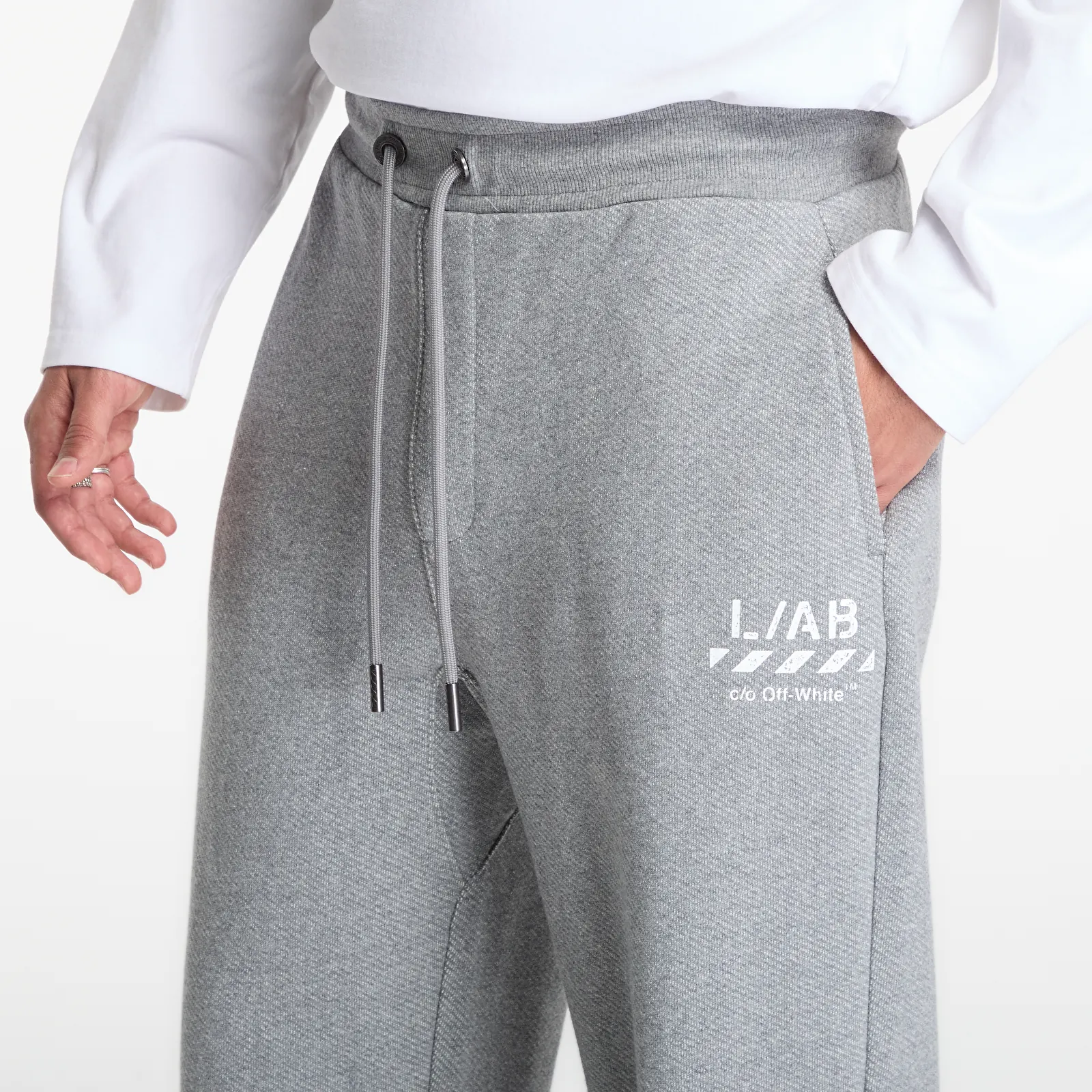 Miesten collegehousut L/AB c/o Off-White™ Diag Jogger Pants Heather Grey