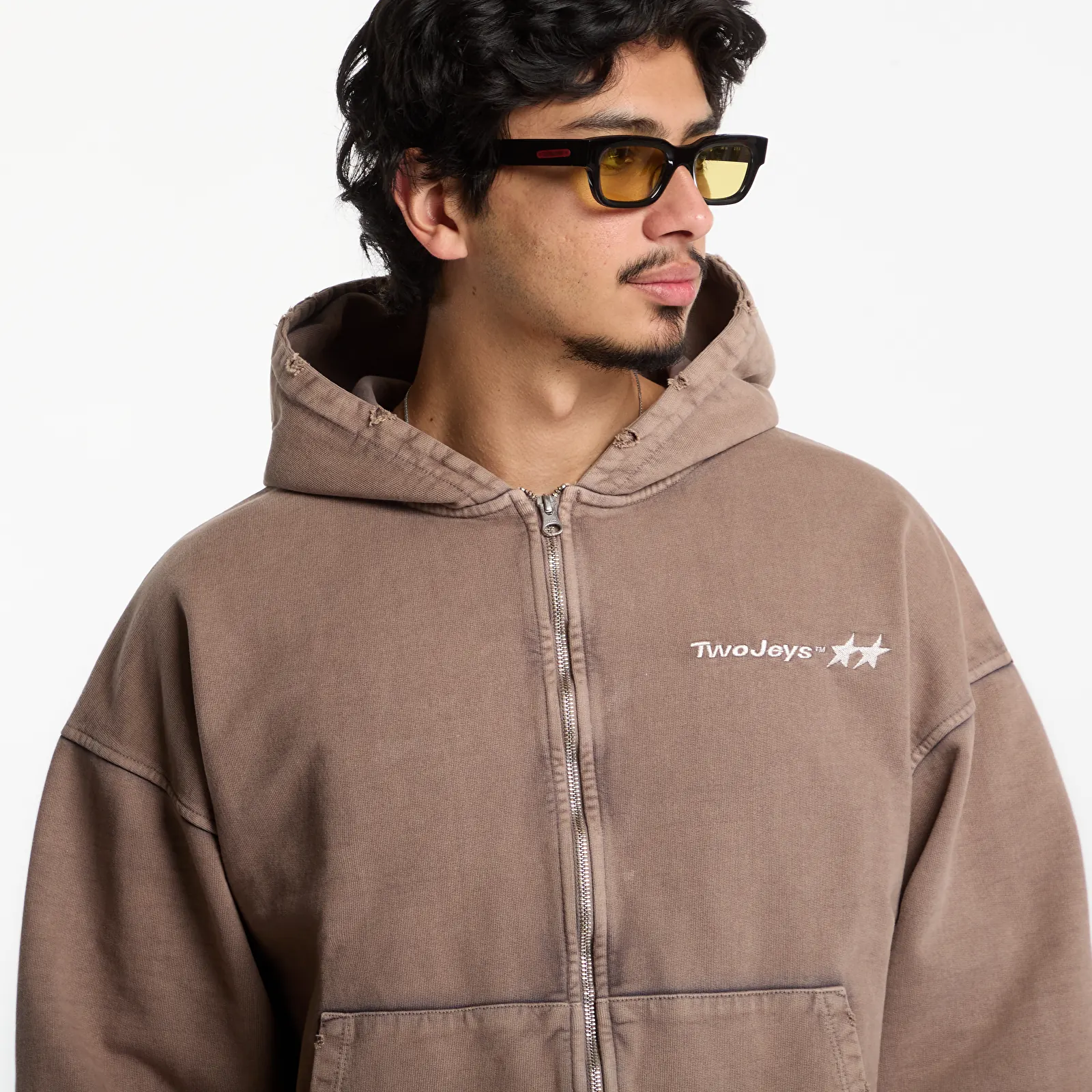 Dukserice TwoJeys Icon Full-Zip Bodega Brown Brown