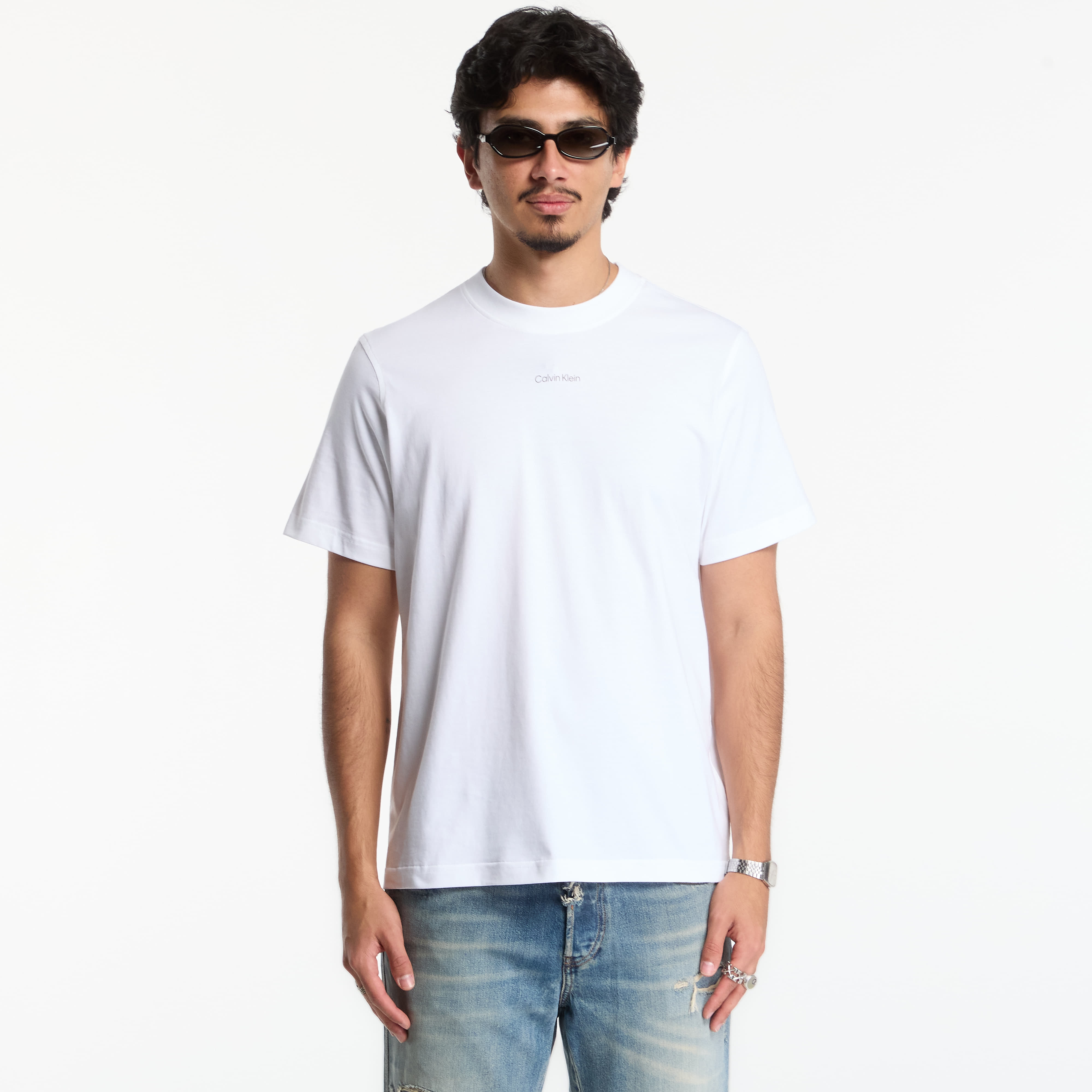 Тениска Calvin Klein Jeans Ss Easy 20s Retro Ca Bright White XL
