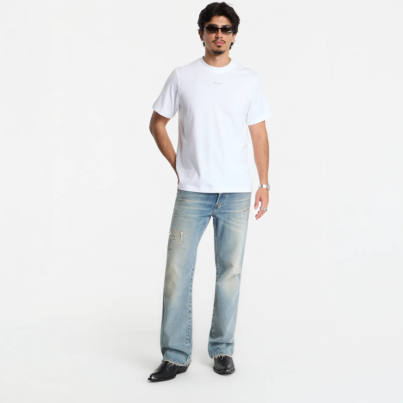 T-särgid Calvin Klein Jeans Ss Easy 20s Retro Ca Bright White
