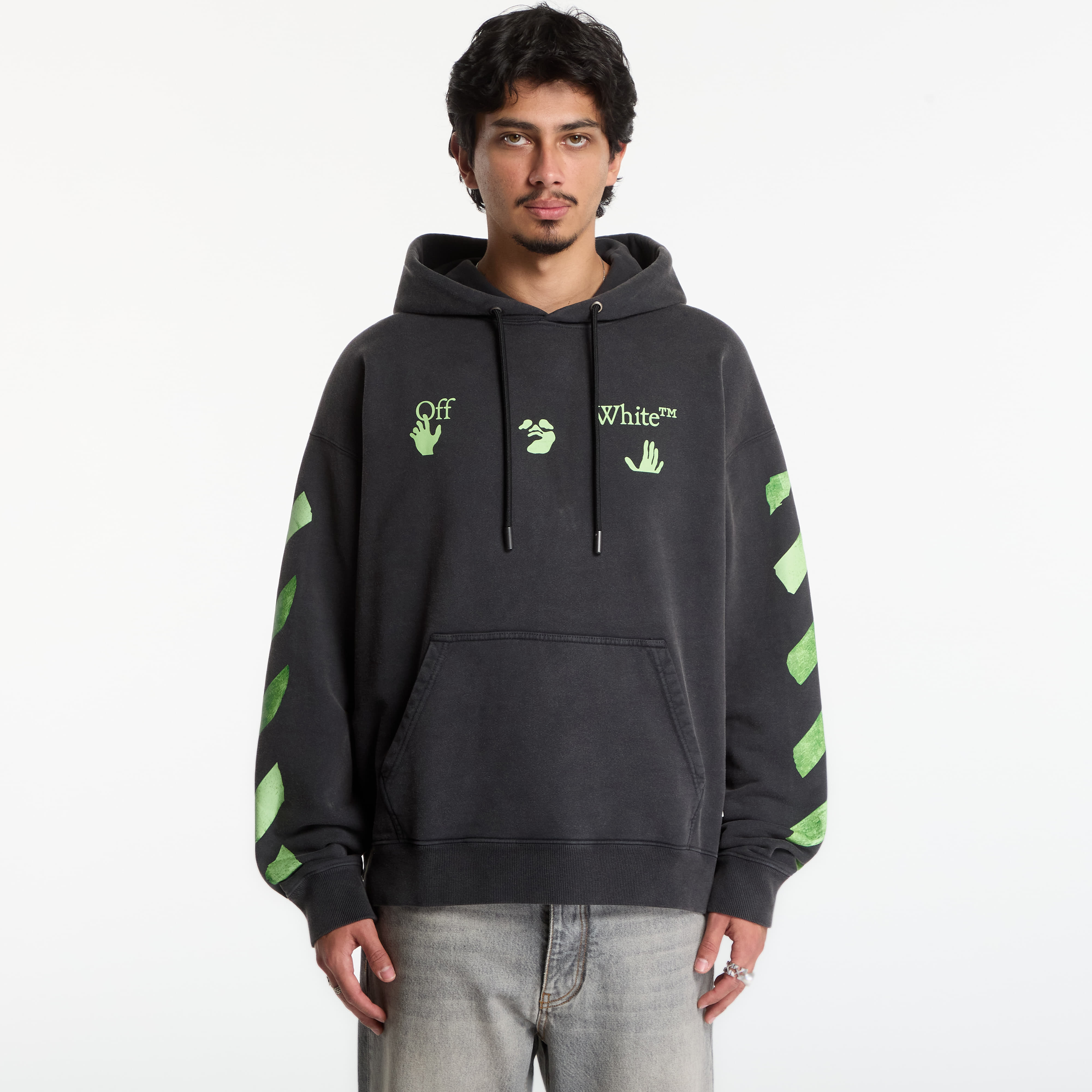 Sweatshirt Off-White Bacco Arrow Skate Hoodie UNISEX Garment Dyed   Fad S