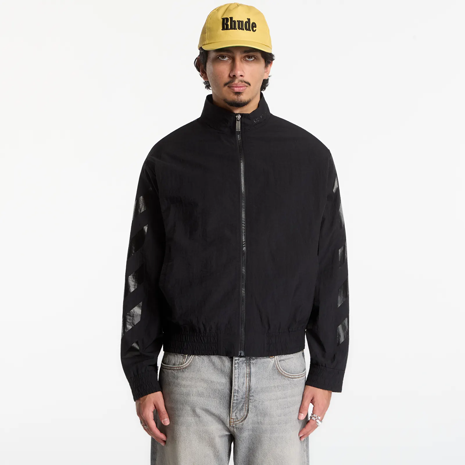 Coach Jackets Off-White Glossy Arrow Nylon Relax Tracktop UNISEX Black