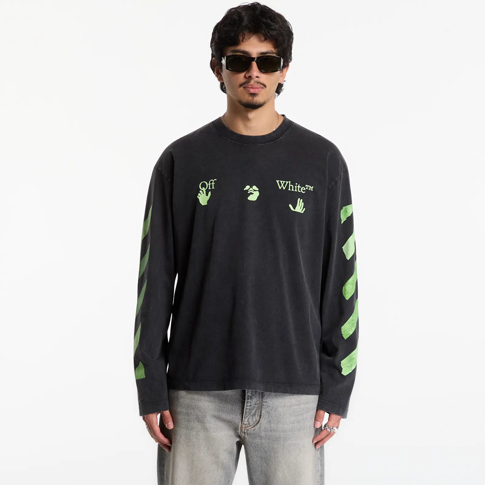 Футболки Off-White Bacco Arrow Skate L/S Tee UNISEX Vintage Black