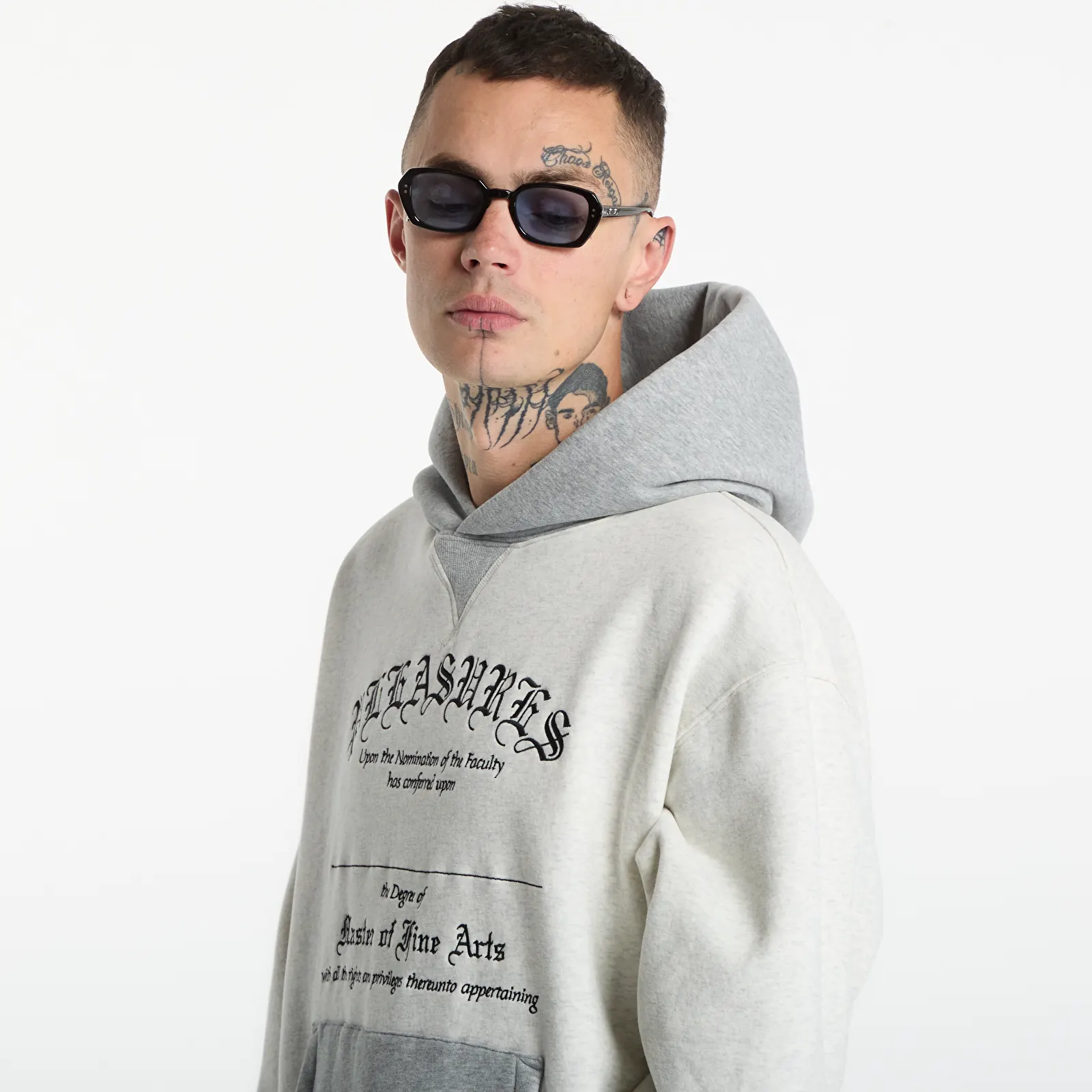 Hanorace PLEASURES Degree Hoodie Ash Grey