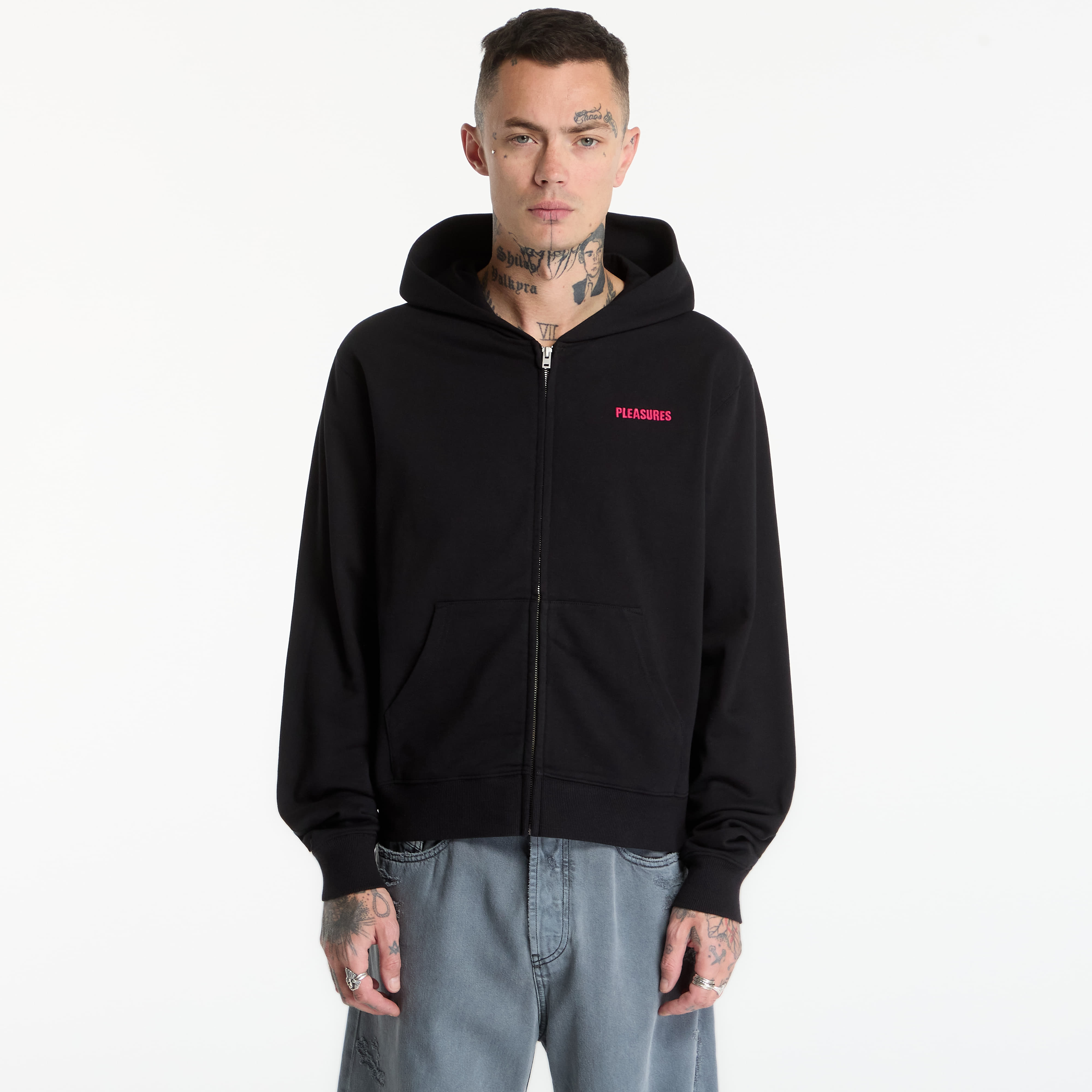Суитшърт PLEASURES Spiders Fitted Zip Hoodie Black XL