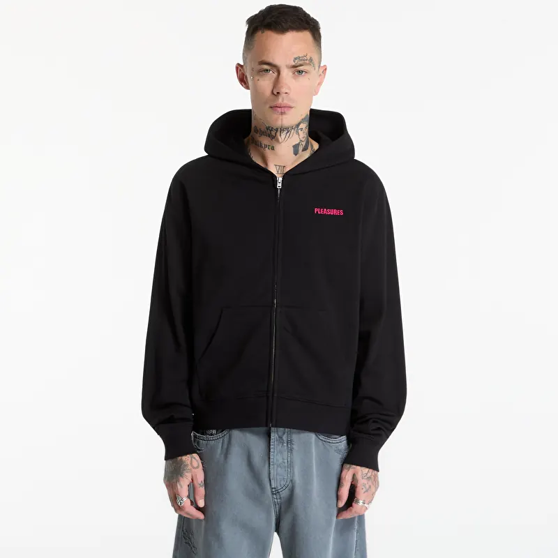 Sweatshirt PLEASURES Spiders Fitted Zip Hoodie Black