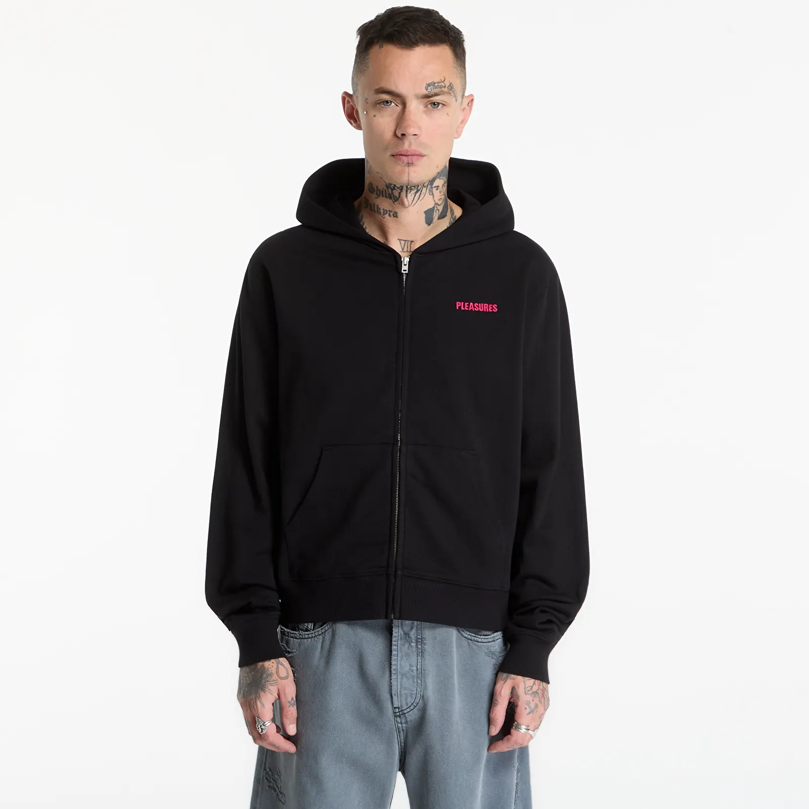 Hoodies and sweatshirts  PLEASURES Spiders Fitted Zip Hoodie Black