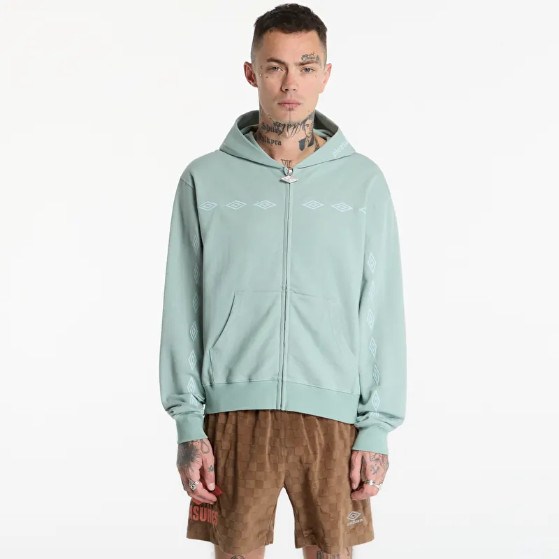 Sweatshirt PLEASURES x Umbro Diamonds Zip Fitted Hoodie Sage