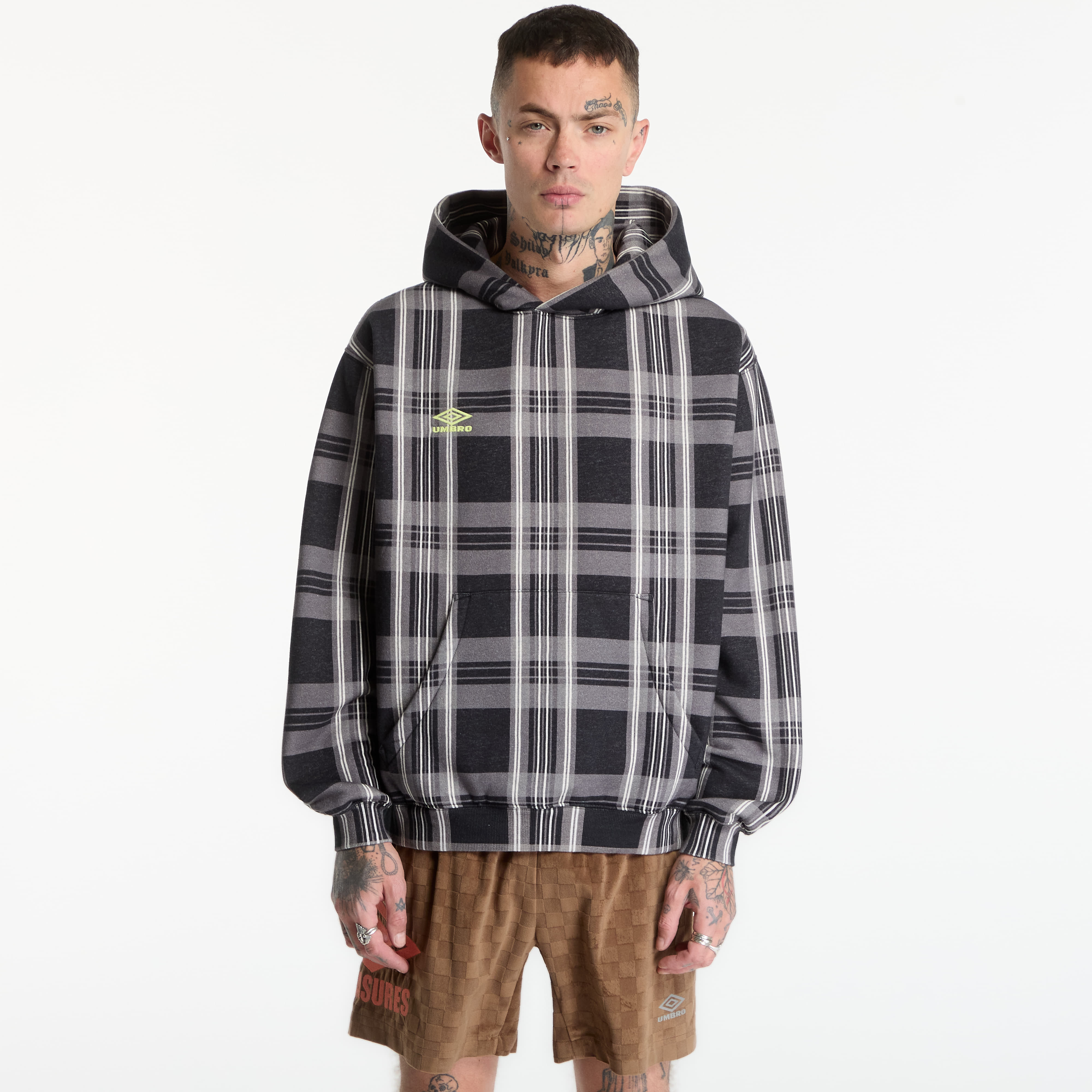 Суитшърт PLEASURES x Umbro Spine Plaid Hoodie Black M