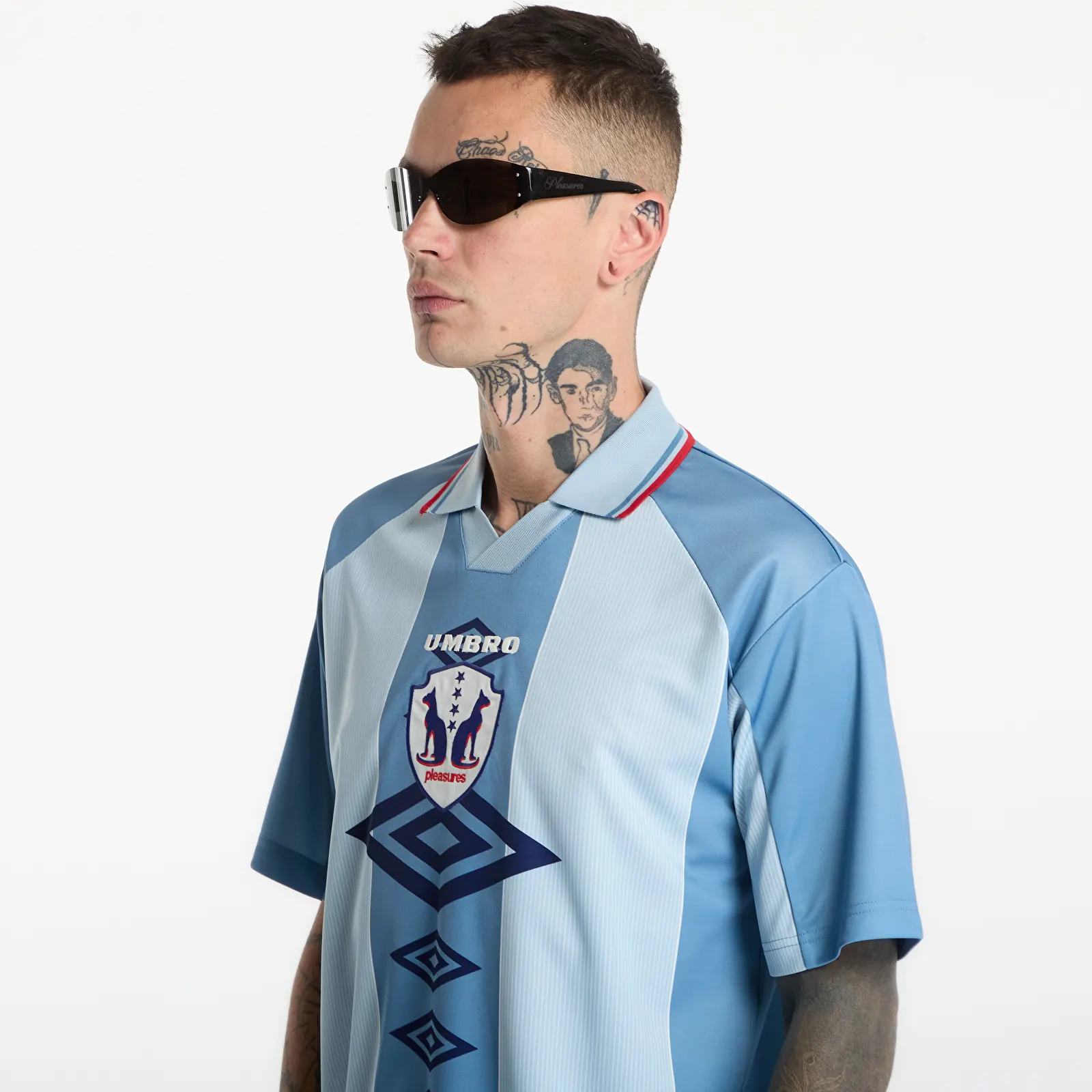 Jerseys PLEASURES x Umbro Two Cats Jersey Blue
