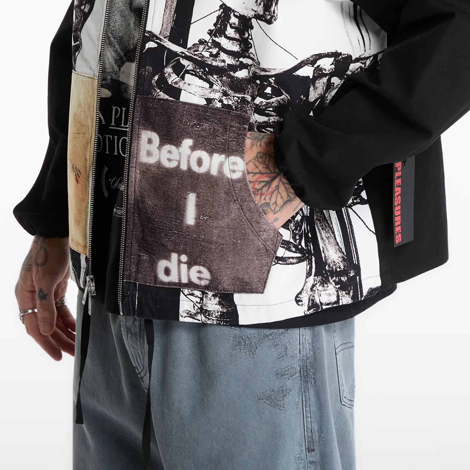 Sweats à capuche homme PLEASURES Good Time Zip Poncho Hoodie Black