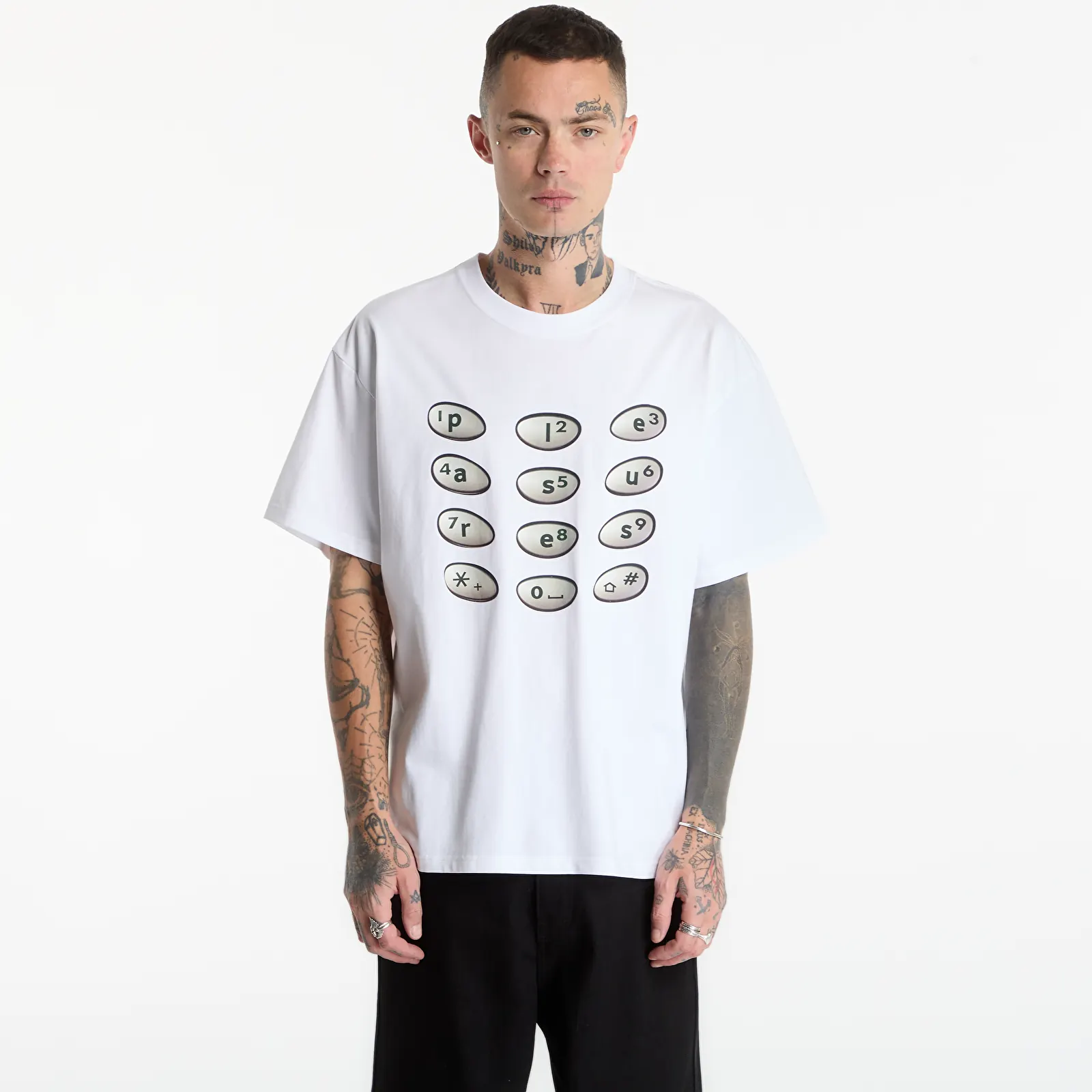 T-shirts  PLEASURES Buttons T-Shirt White