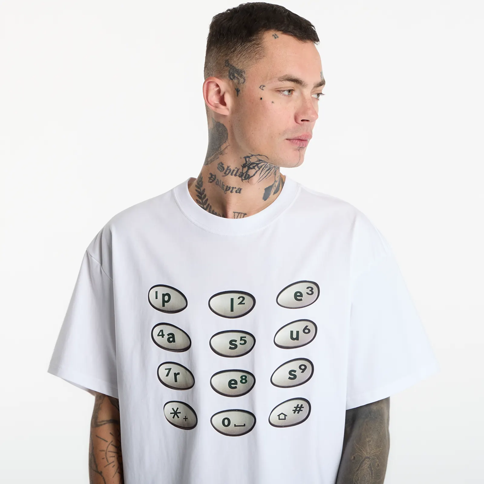 T-shirts  PLEASURES Buttons T-Shirt White