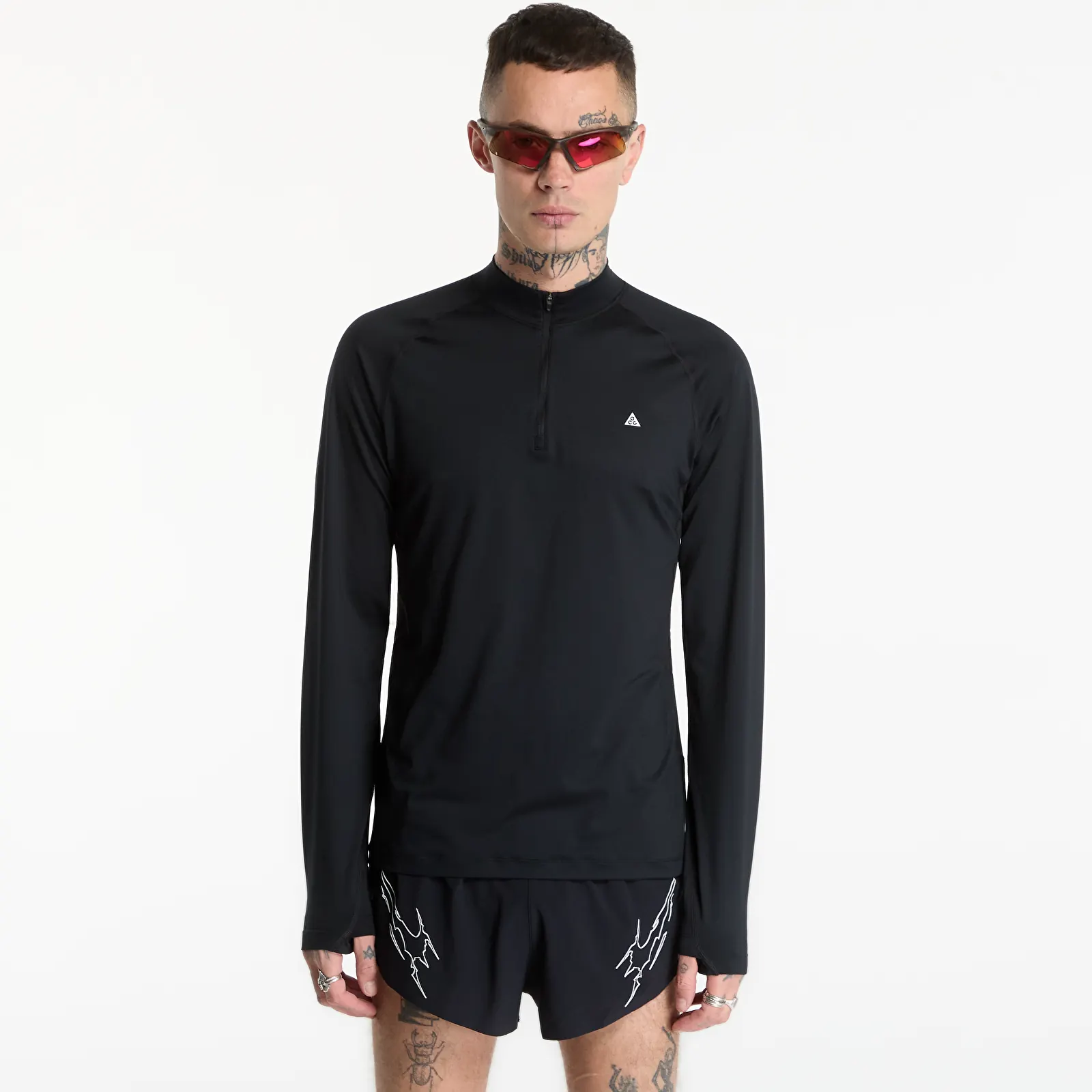 T-krekli Nike ACG Wildsee Dri-FIT 1/4-Zip Long-Sleeve Hiking Top Black/ Summit White