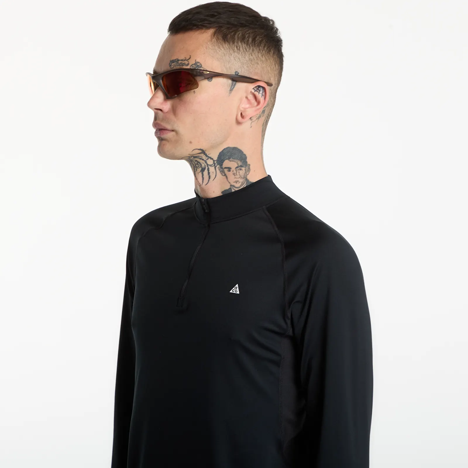 T-krekli Nike ACG Wildsee Dri-FIT 1/4-Zip Long-Sleeve Hiking Top Black/ Summit White