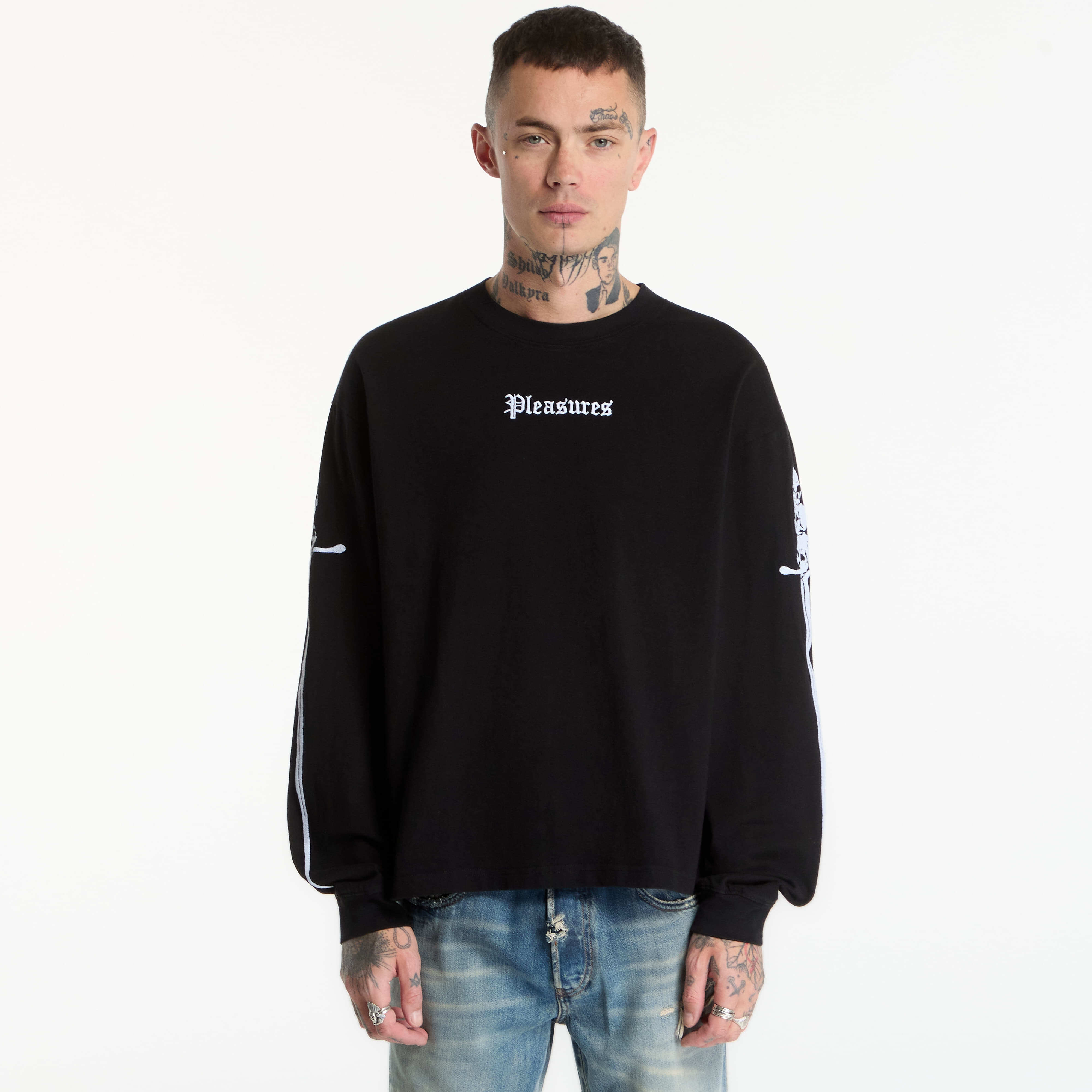 Тениска PLEASURES Luster Heavyweight Long Sleeve Black S