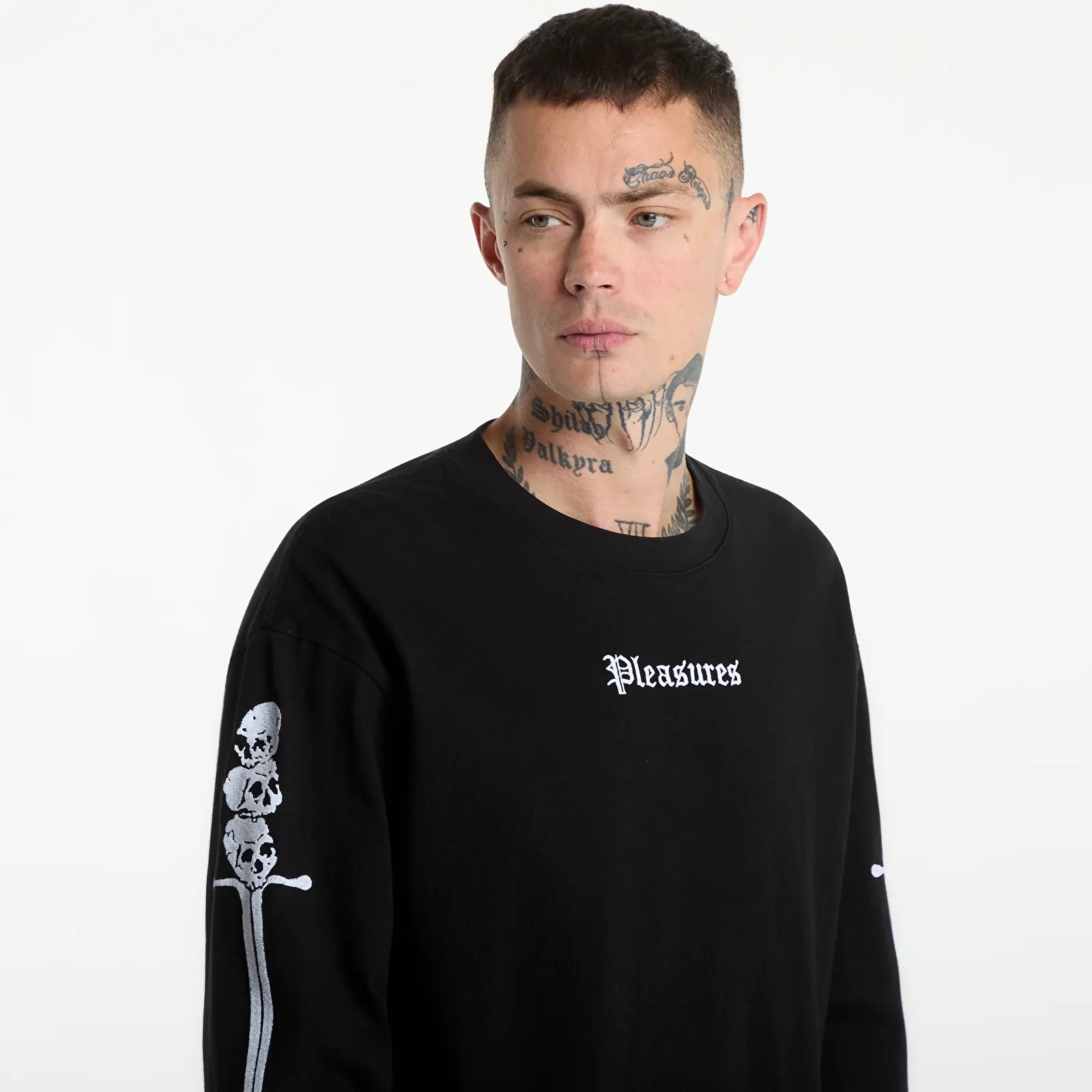 T-Shirts PLEASURES Luster Heavyweight Long Sleeve Black