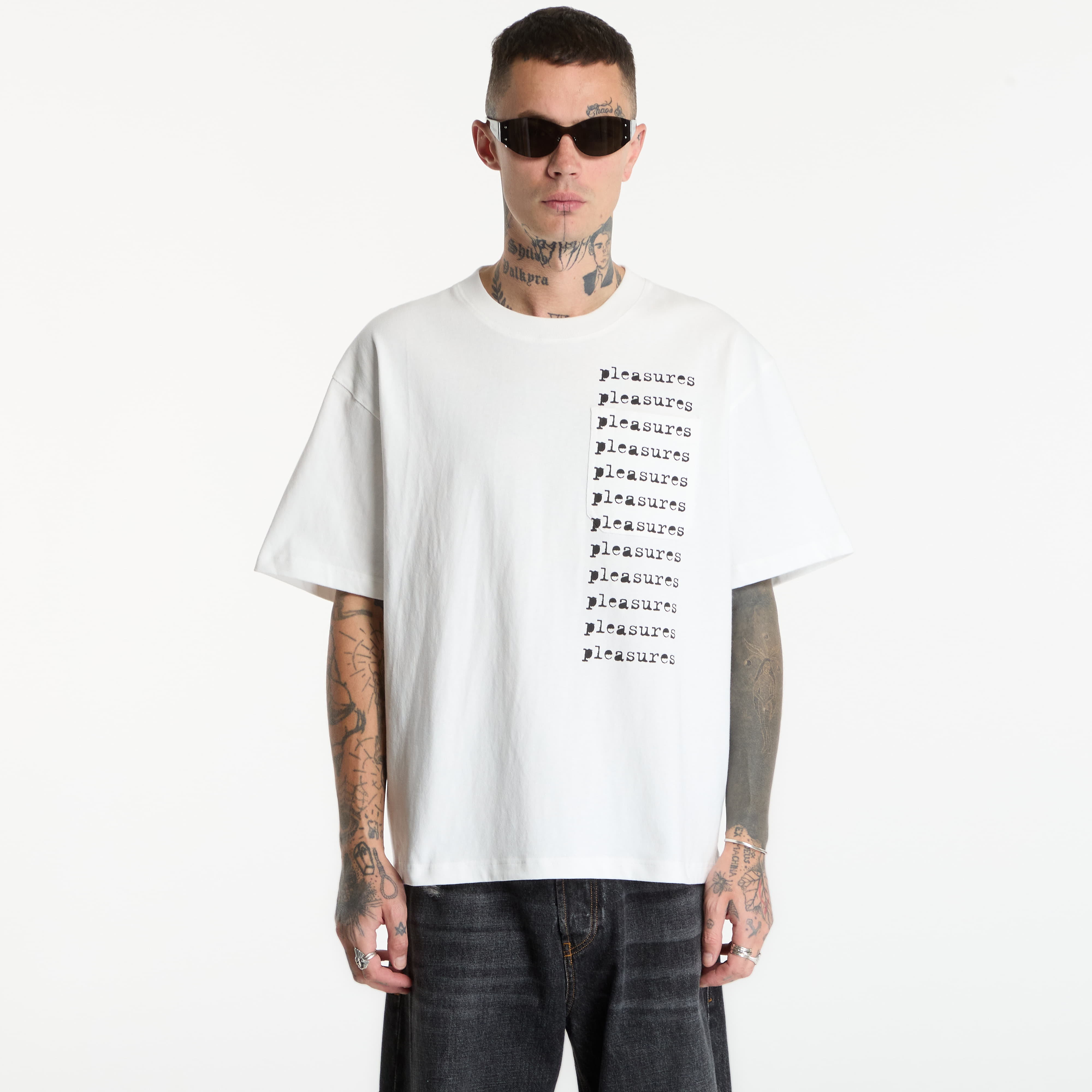 Тениска PLEASURES Slip Heavyweight Pocket Shirt White XXL