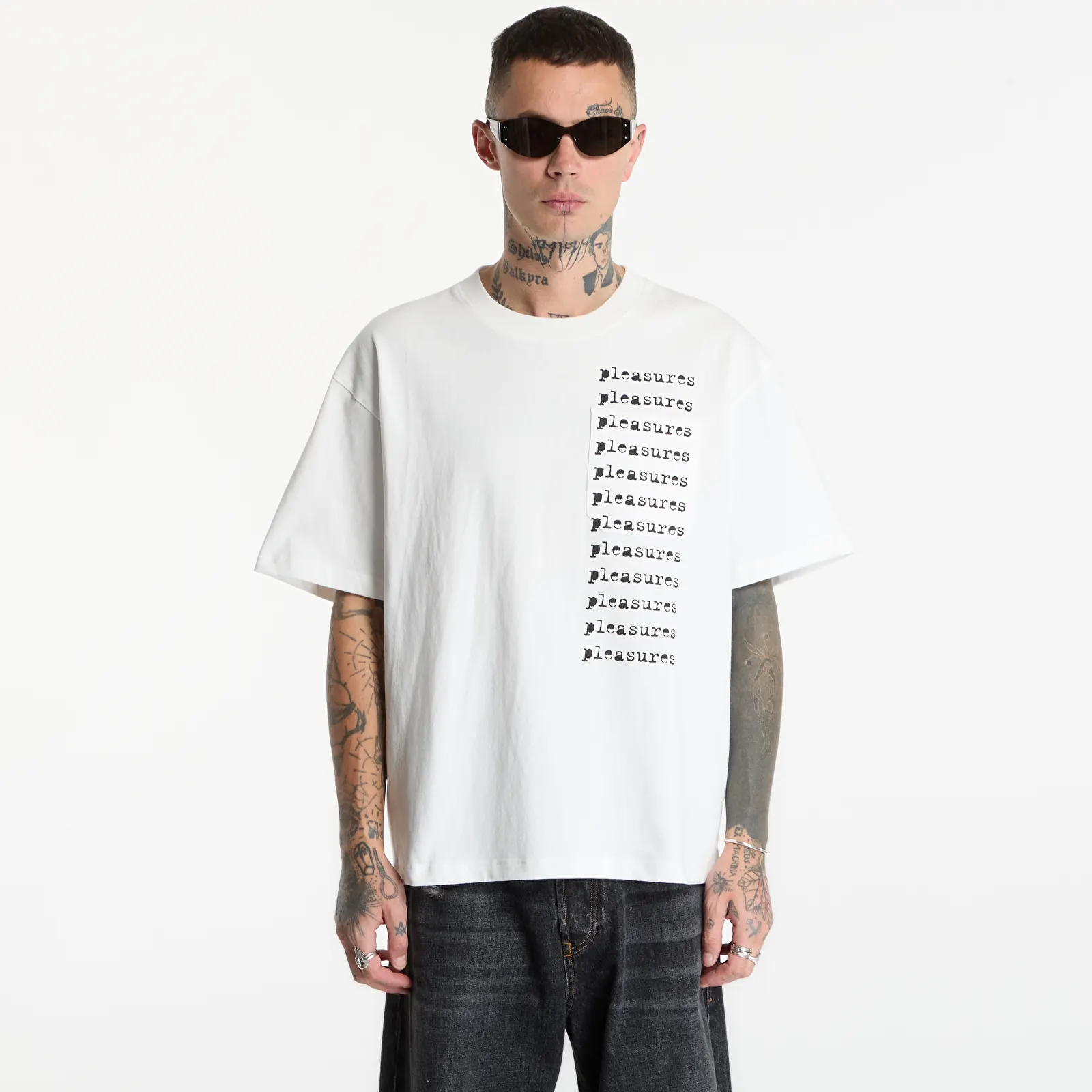 Camisetas PLEASURES Slip Heavyweight Pocket Shirt White