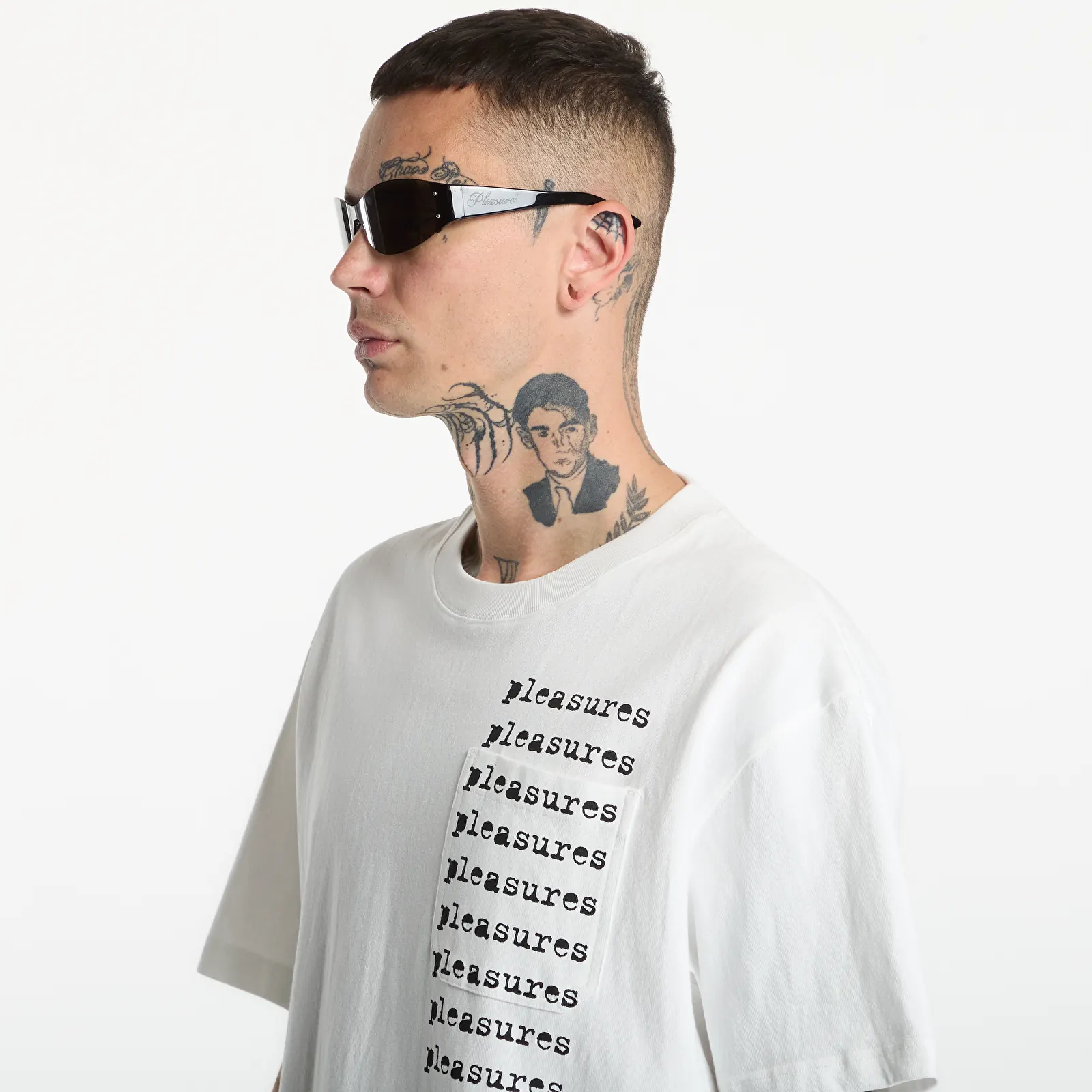 Camisetas PLEASURES Slip Heavyweight Pocket Shirt White