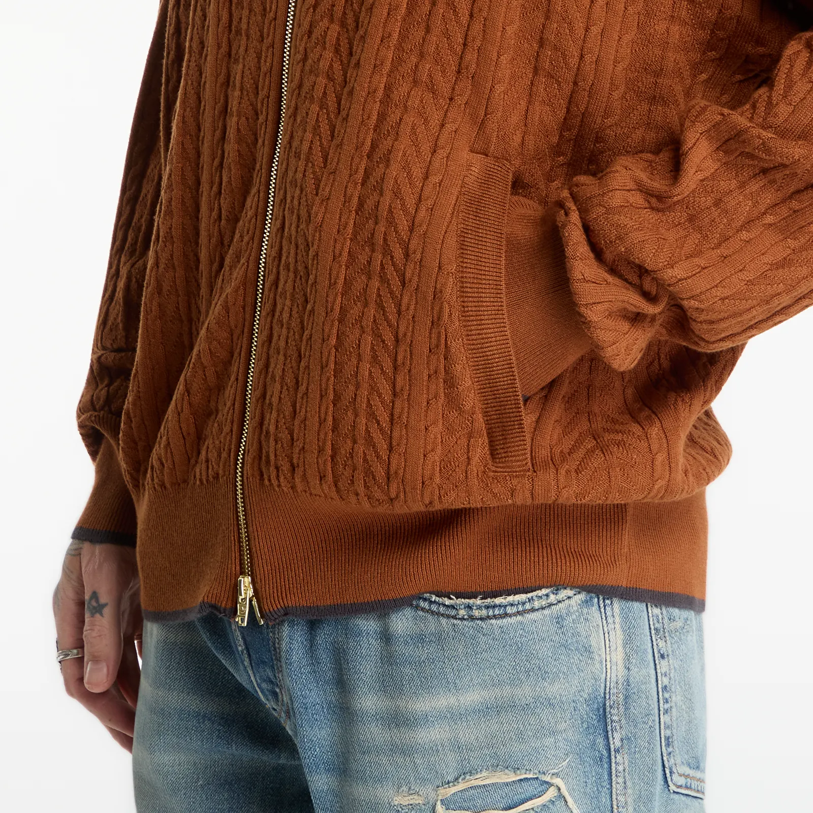 Кардиганы adidas Firebird Cable Knit Track Top Dusky Bronze