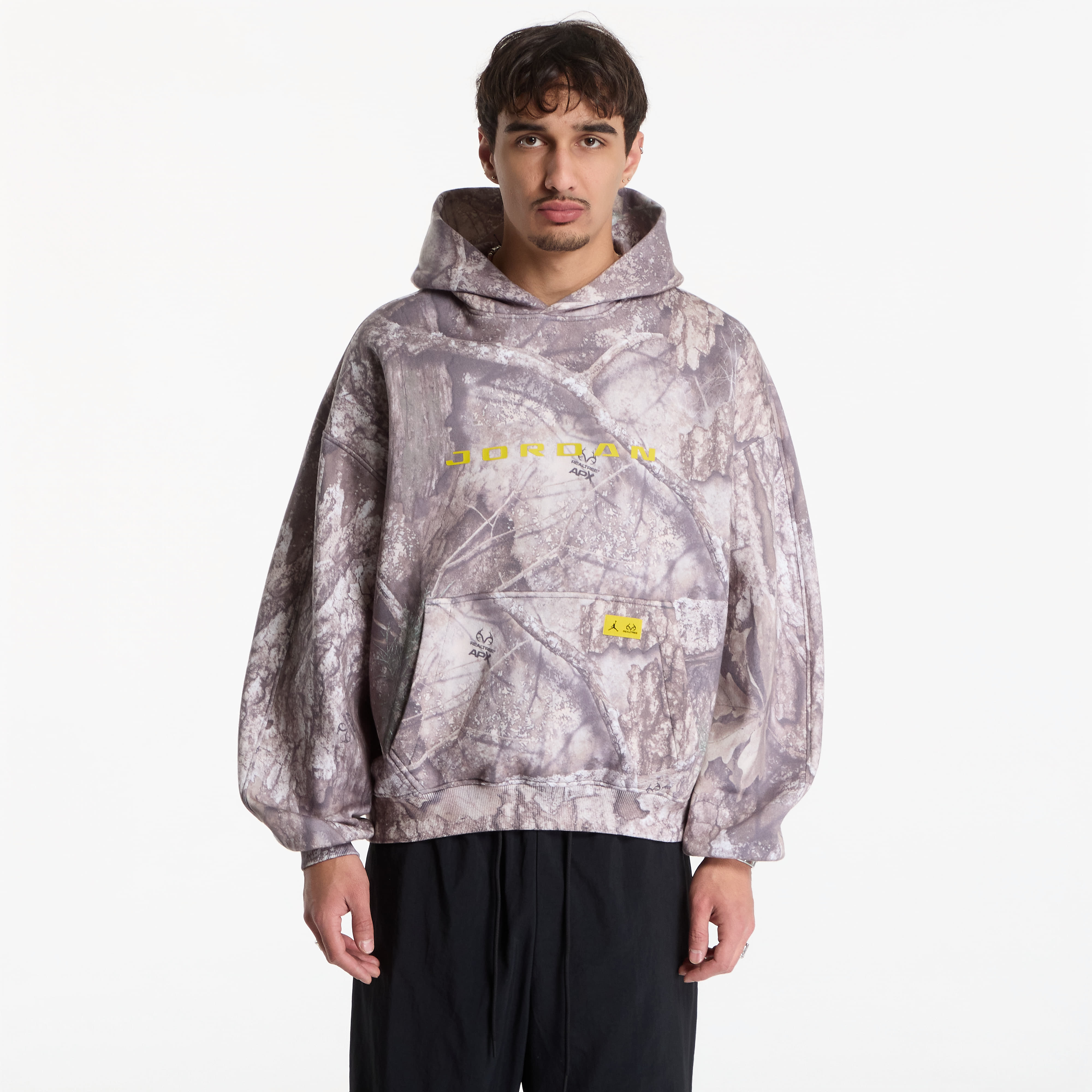 Mikina Jordan Brooklyn Realtree Fleece Pullover Hoodie White/ Bright Citron M