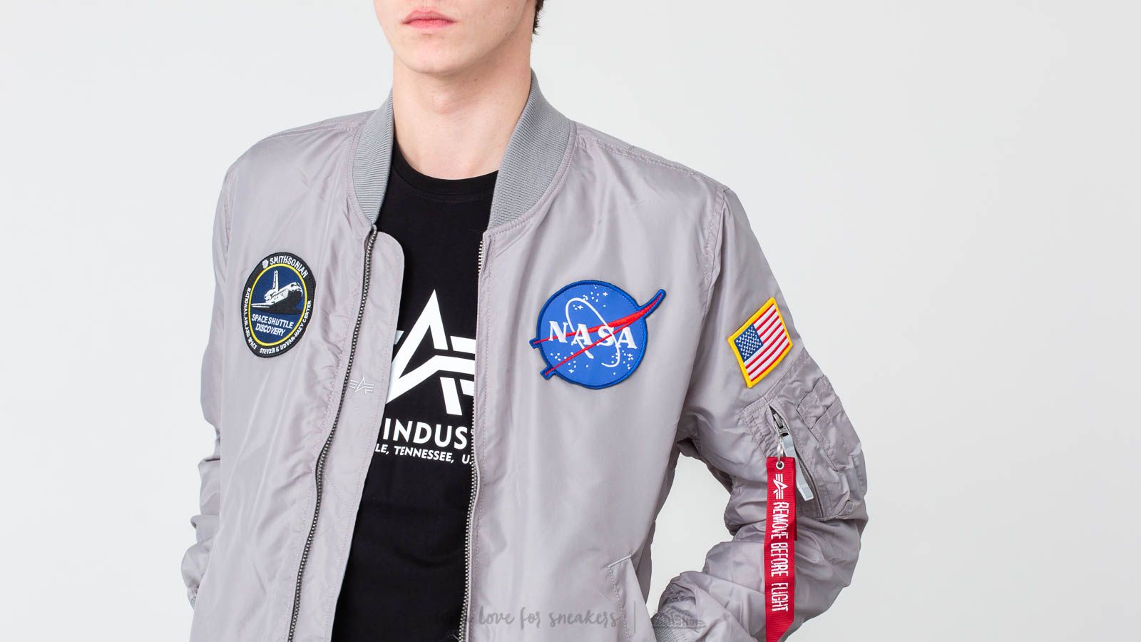 Bomber Jackets Alpha Industries MA-1 TT NASA Reversible II Silver