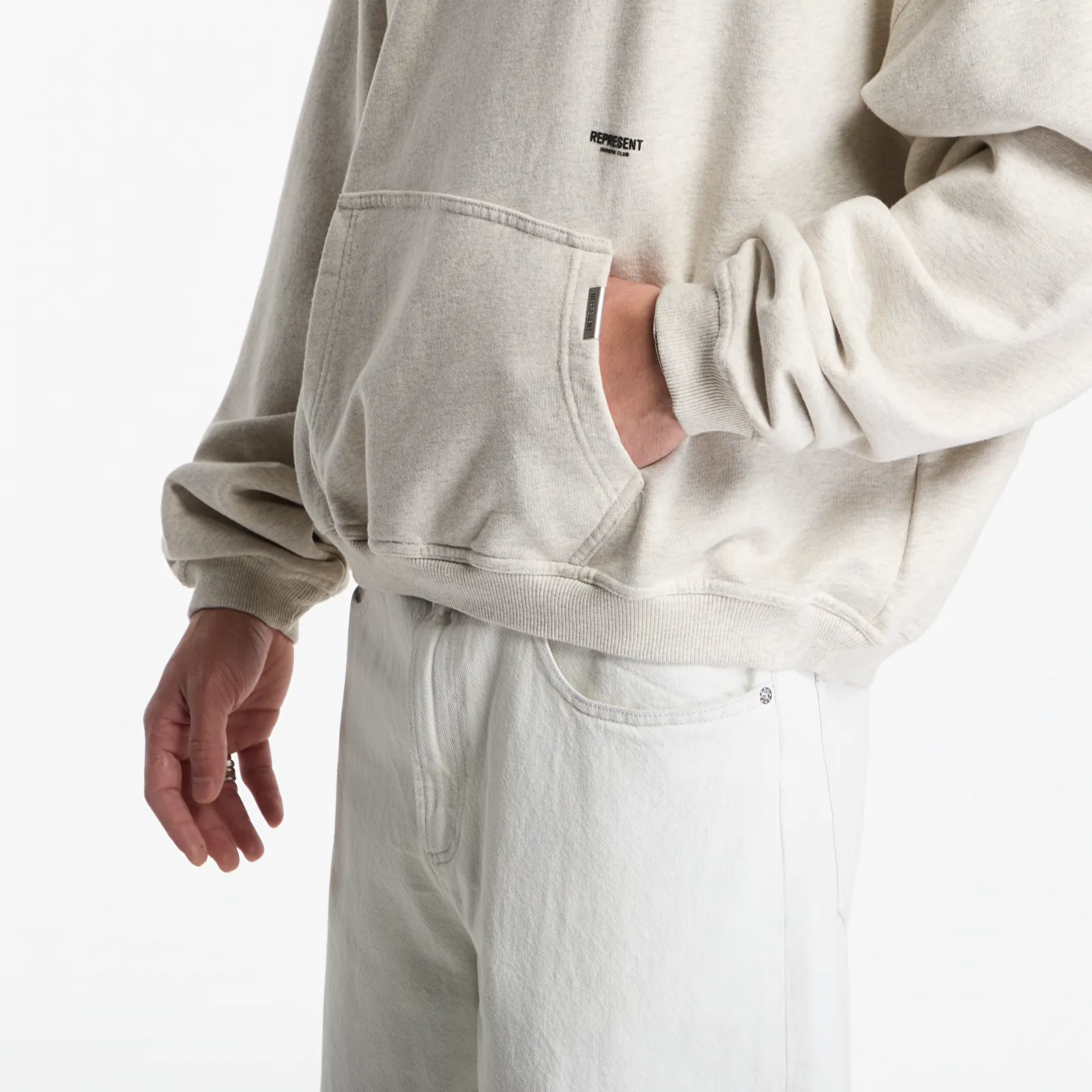 Sudaderas Represent Micro Owners Club Hoodie UNISEX Cream Marl