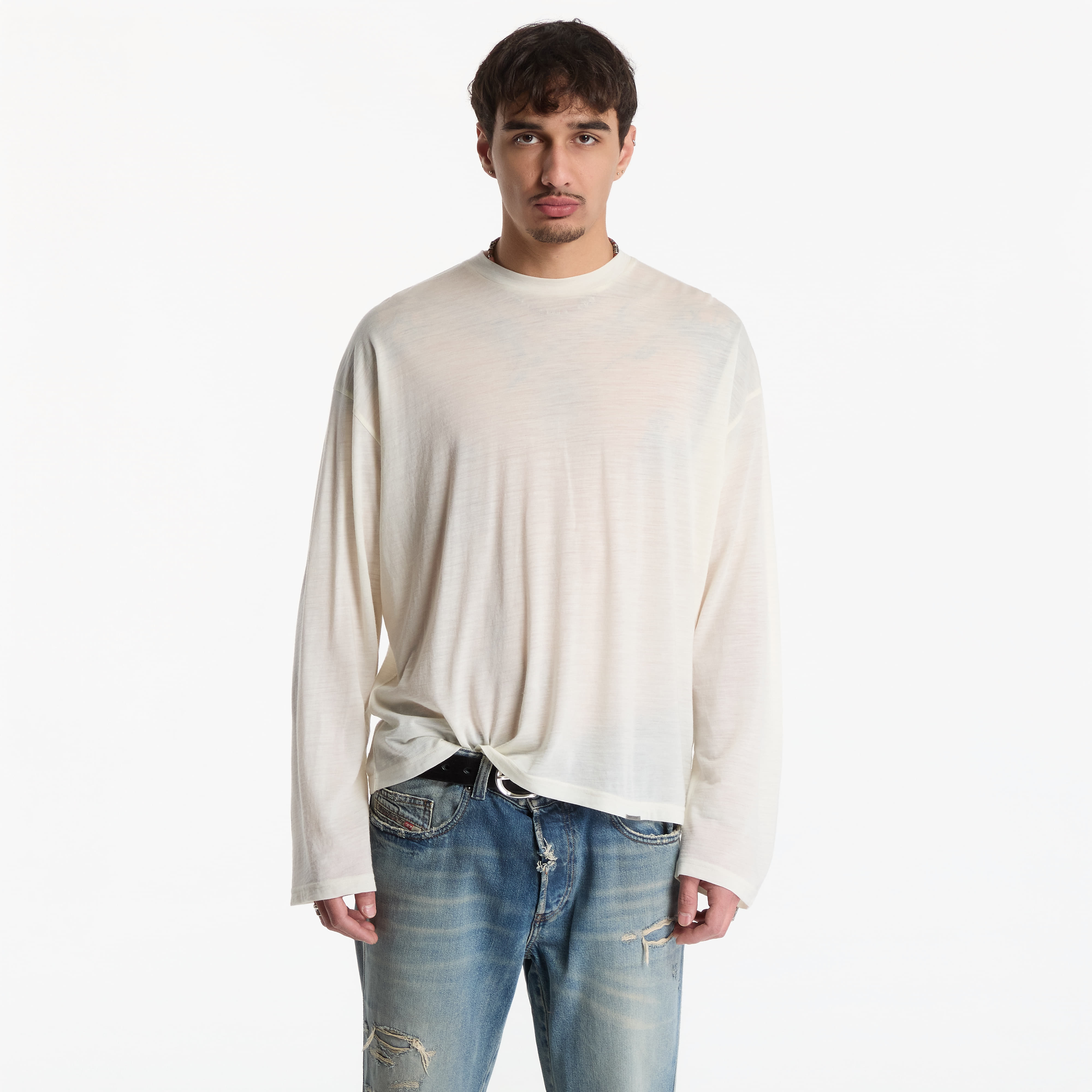 Тениска Represent Thermal Long Sleeve T-Shirt UNISEX Flat White XL