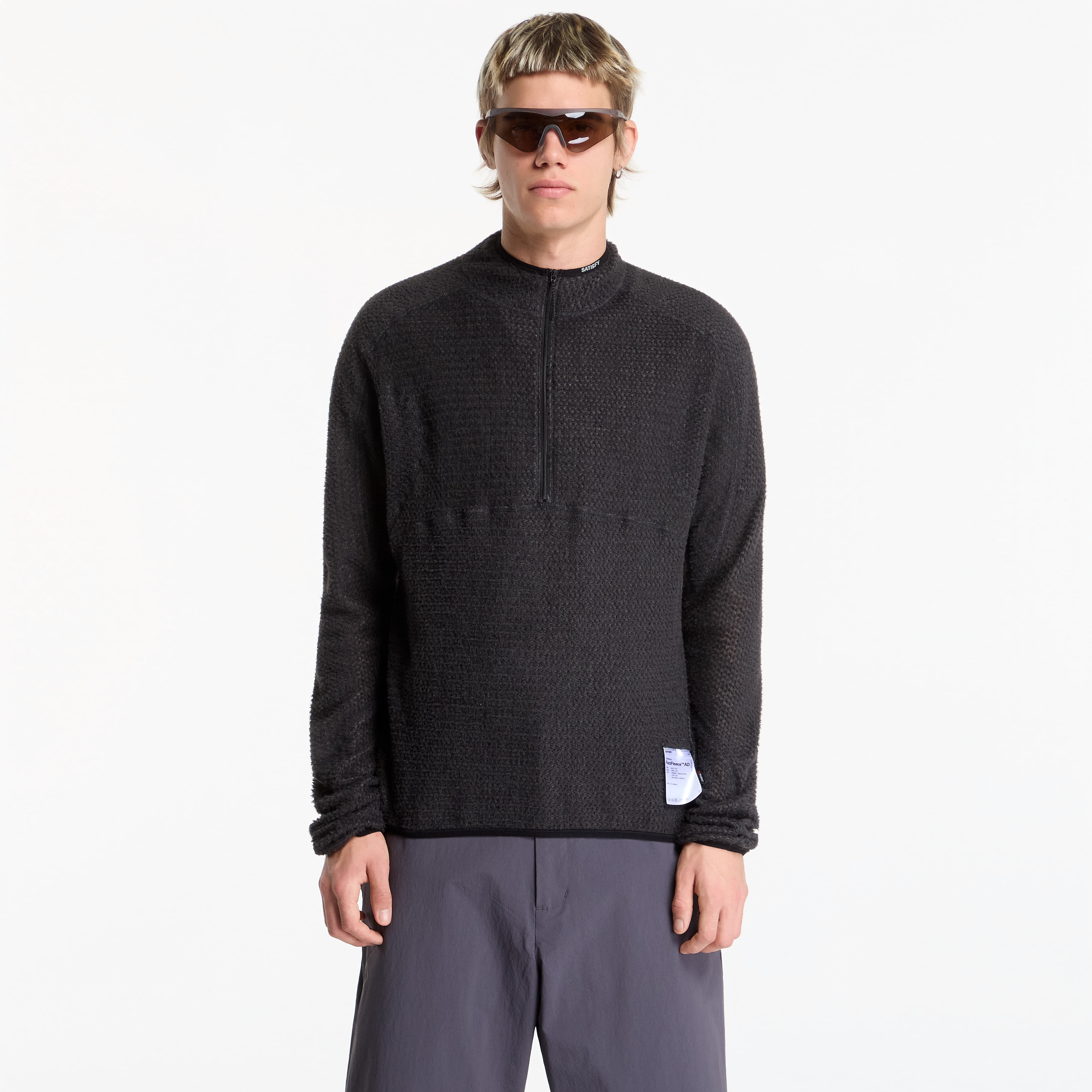 Суитшърт Satisfy FuzzFleece AD Half-Zip Phantom S