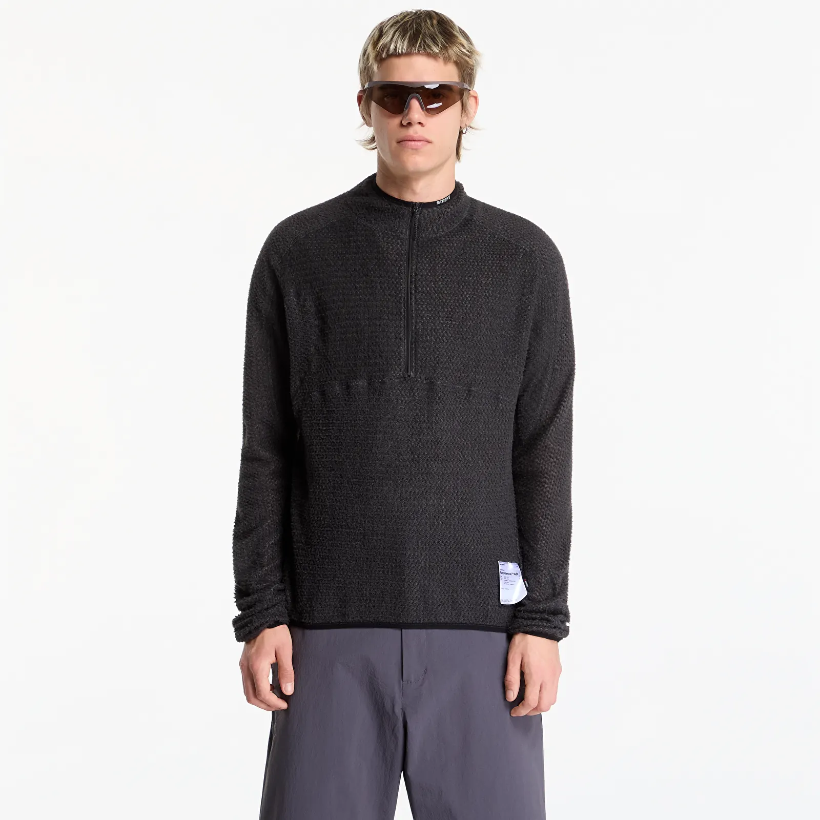 Džemperiai su gobtuvais ir džemperiai Satisfy FuzzFleece AD Half-Zip Phantom