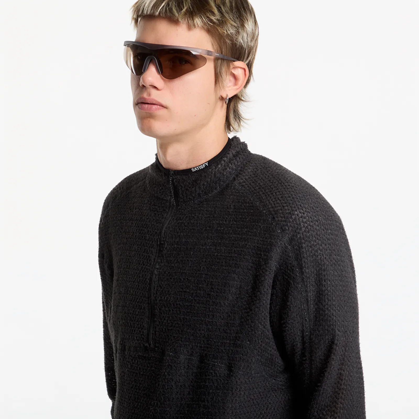 Džemperiai su gobtuvais ir džemperiai Satisfy FuzzFleece AD Half-Zip Phantom