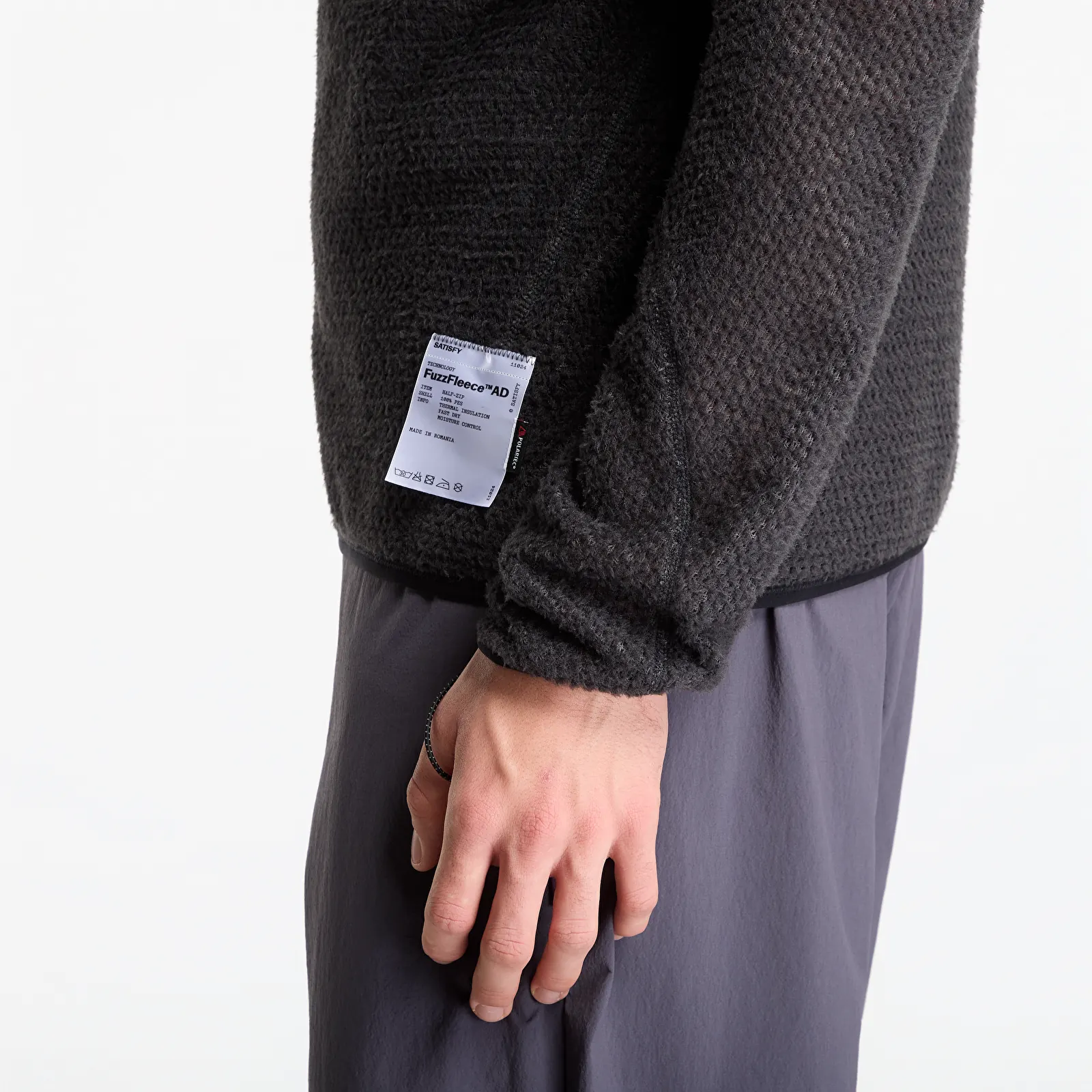 Džemperiai su gobtuvais ir džemperiai Satisfy FuzzFleece AD Half-Zip Phantom