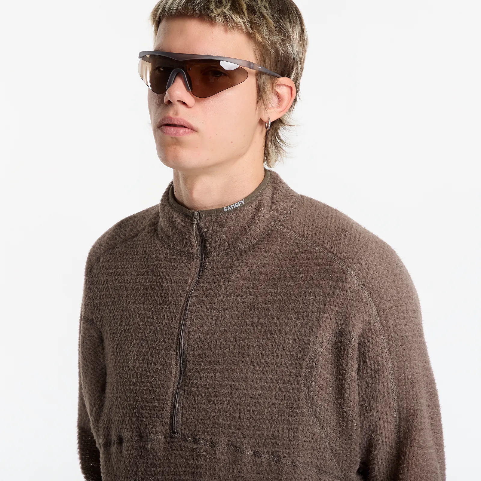 Džemperiai su gobtuvais ir džemperiai Satisfy FuzzFleece AD Half-Zip Falcon