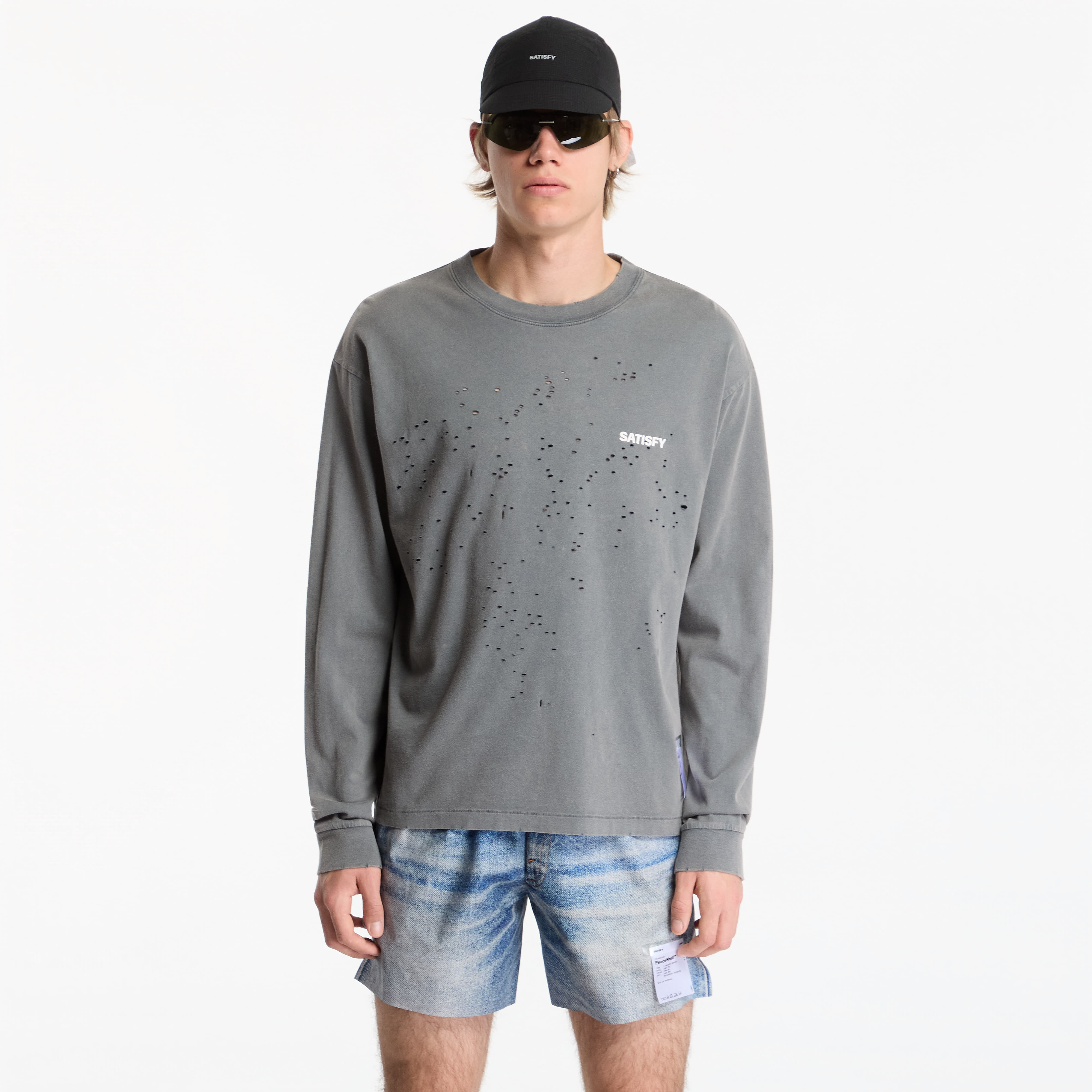 Тениска Satisfy MothTech Long Tee Faded Black M