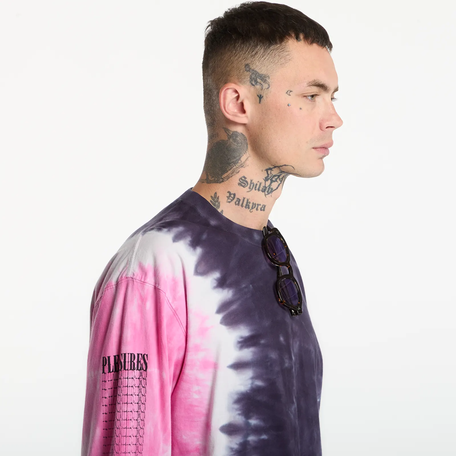 T-shirts  PLEASURES Blurred Longsleeve Tiedye