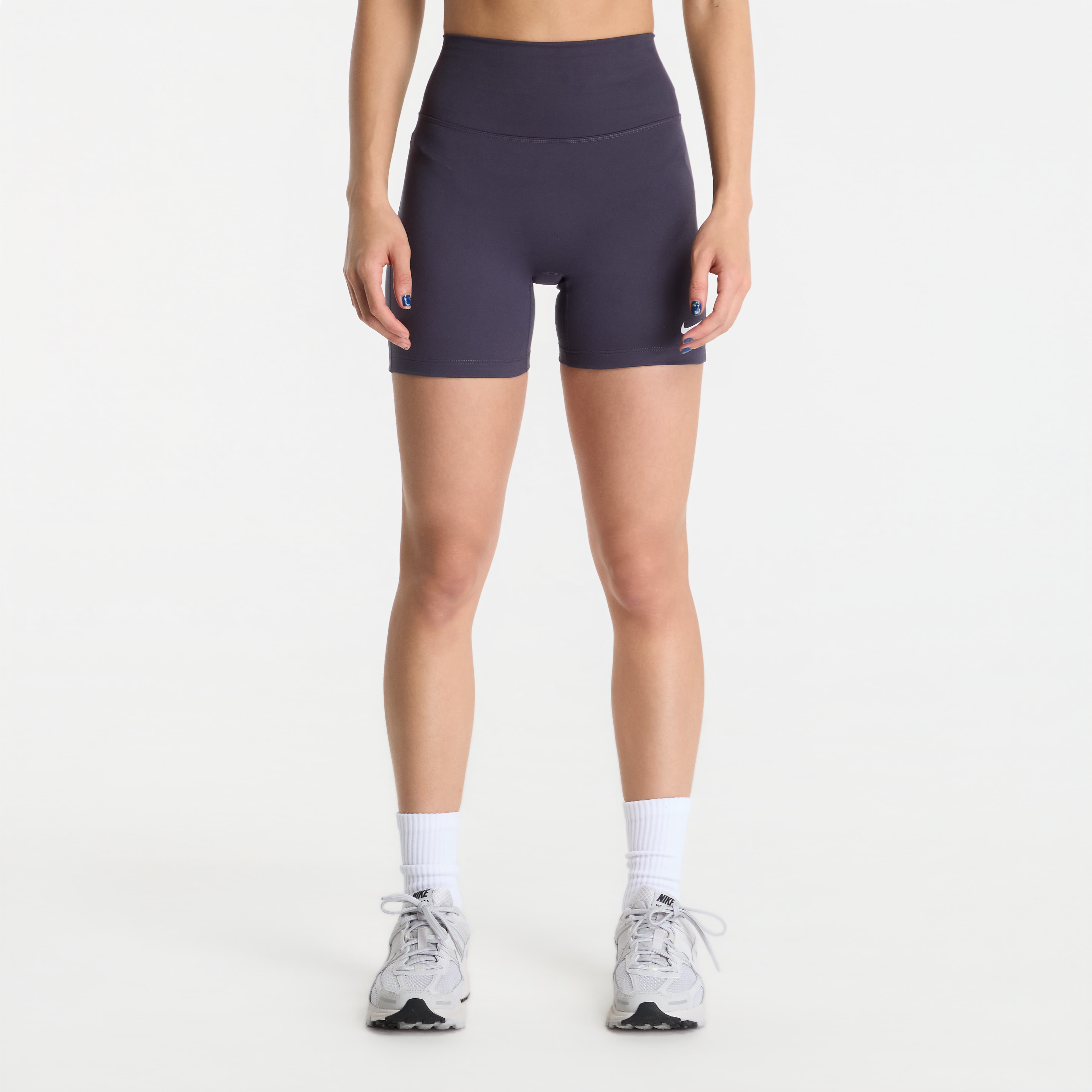 Nike One High-Waisted 5 Biker Shorts Gridiron/ White L