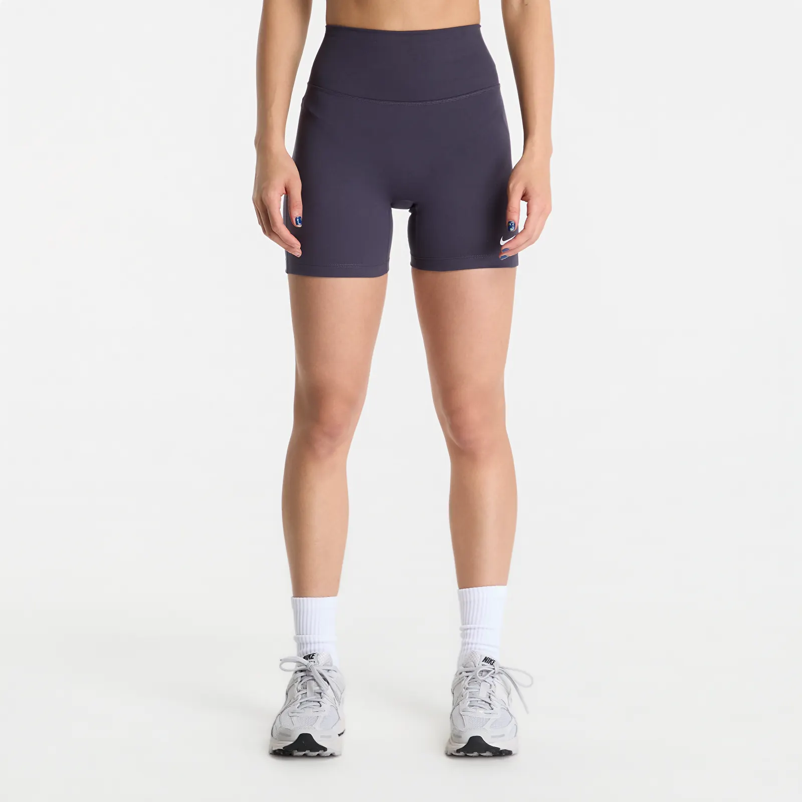 Shorts Nike One High-Waisted 5 Biker Shorts Gridiron/ White