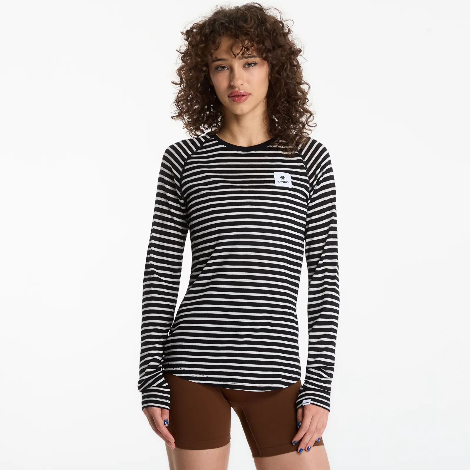 T-shirts SAYSKY W Merino 165 Base Layer Long Sleeve Stripes
