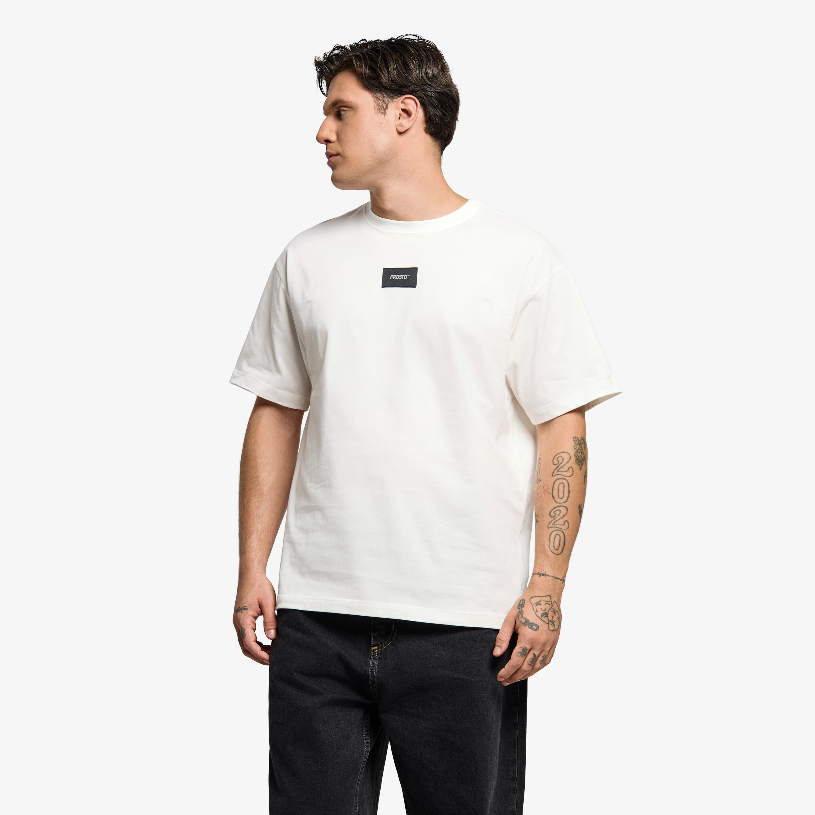 T-shirt Prosto T-shirt Jacquard Label White XL