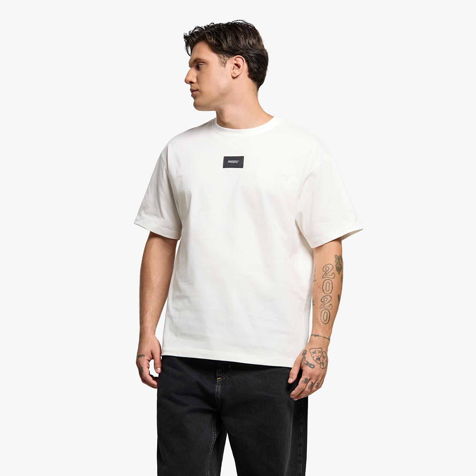 Men's T-shirts Prosto T-shirt Jacquard Label White