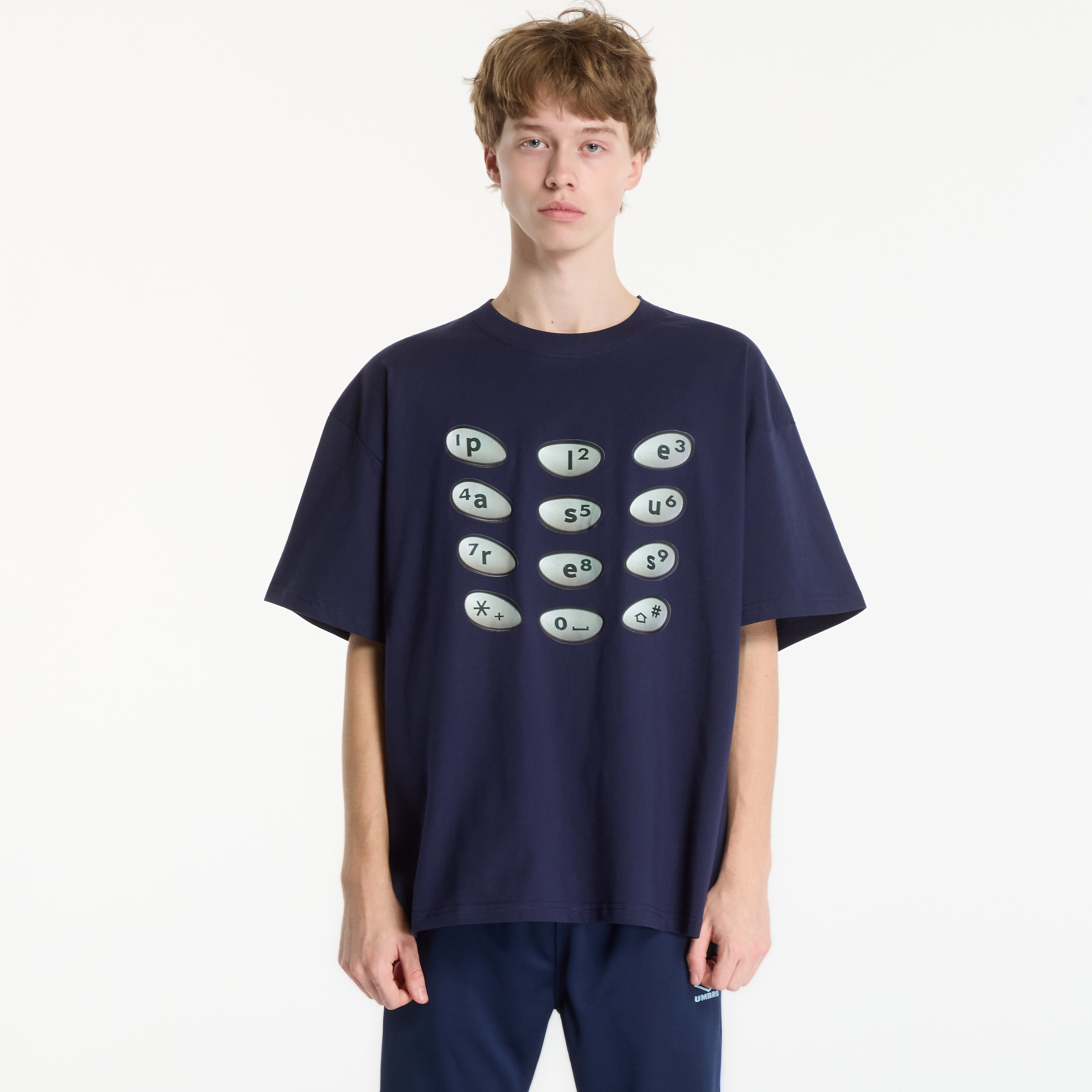 T-shirt PLEASURES Buttons T-Shirt Navy XXL