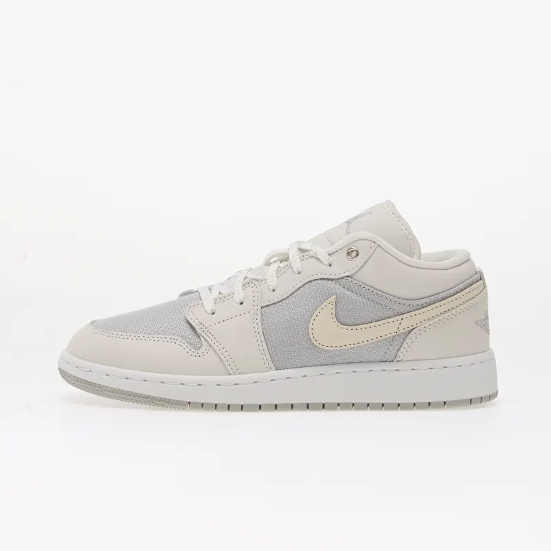 Air Jordan 1 Low SE Kids Off White/ Lt Smoke Grey-Soft Pearl