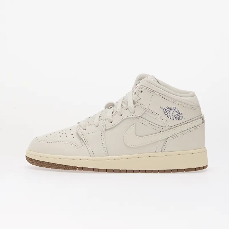 Air Jordan 1 Mid SE Kids Phantom/ Sail-Gum Dark Brown-Infrared 23